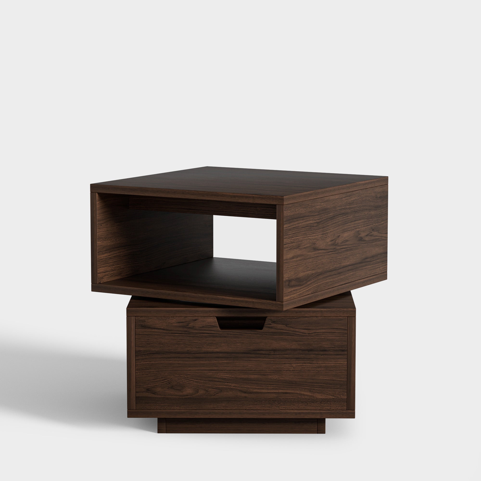 YOWOS 2-Tier Square Rotating Accent Bedside Table-Clearance Sale-7 left