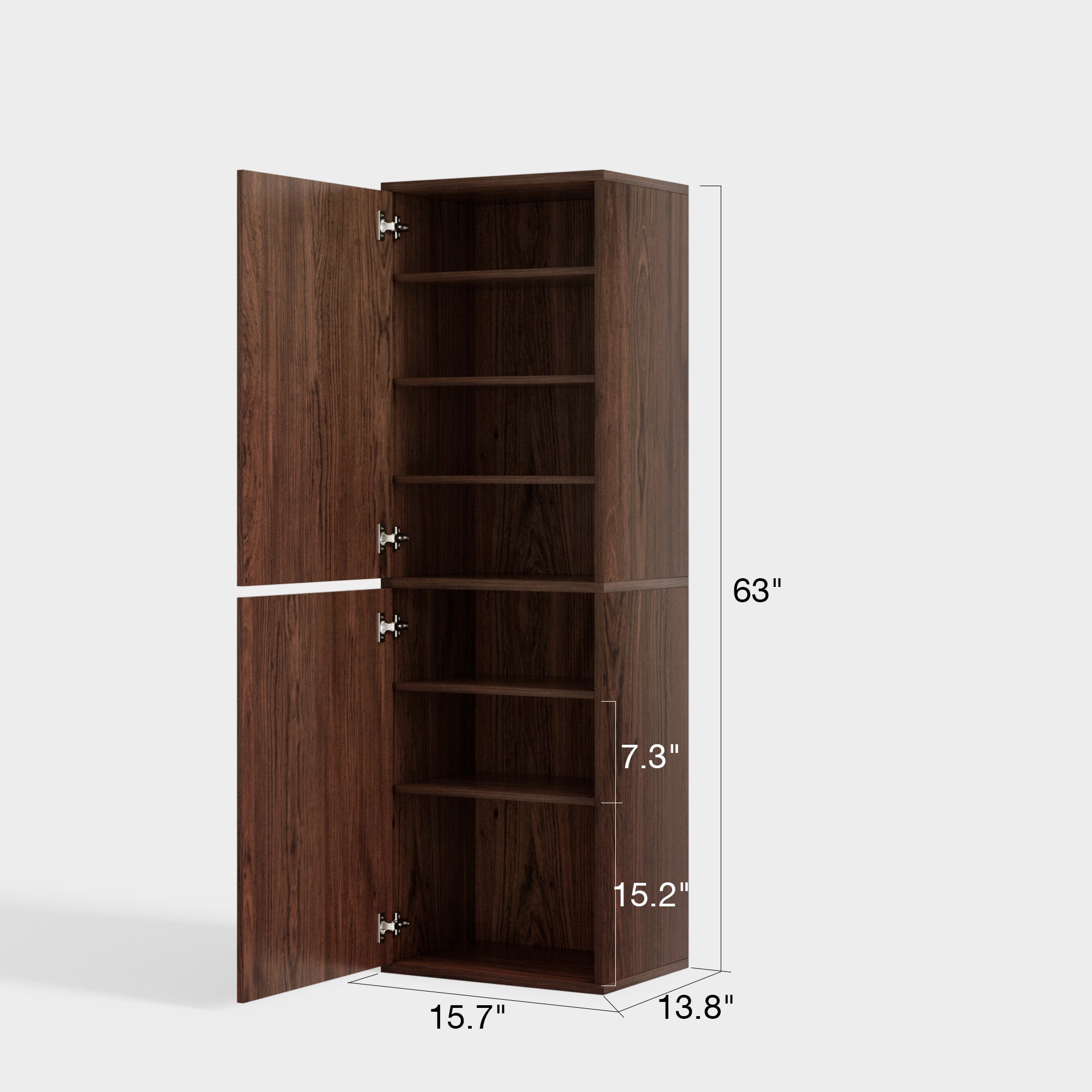 YOWOS 7-Tier Tall Wood Shoe Storage Cabinet with Doors-Clearance Sale-9 left