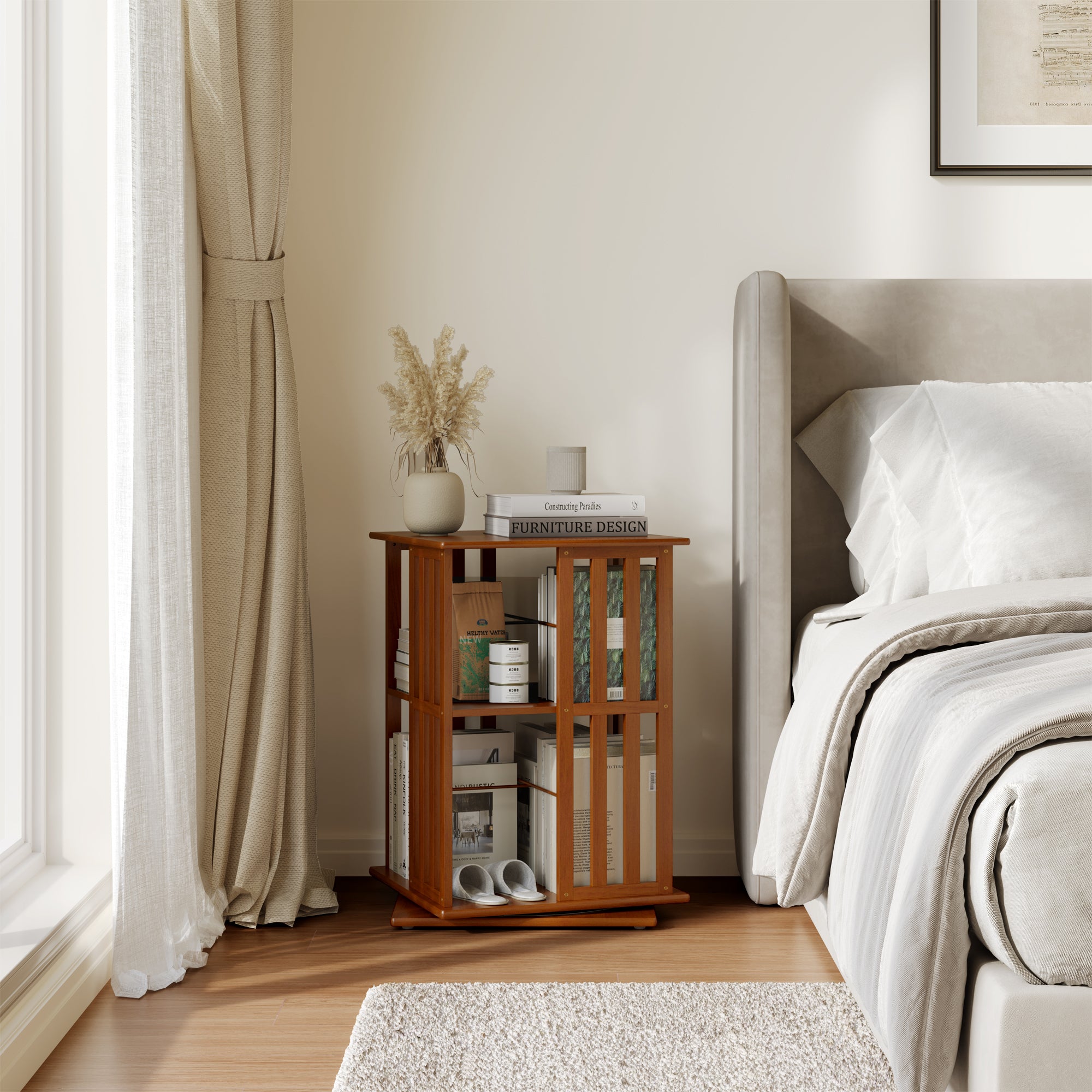 YOWOS Vortex Series Meridian 360° Rotating Bookshelf /CD Organizer