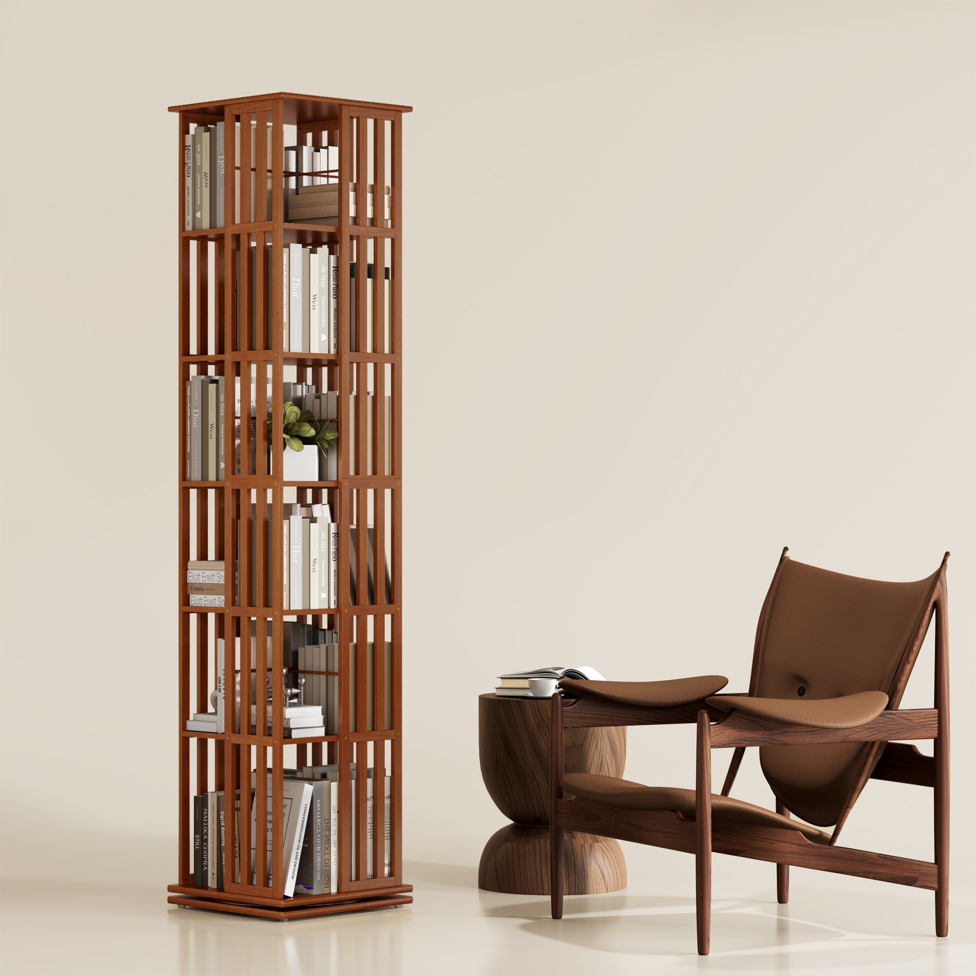 YOWOS Vortex Series Meridian 360° Rotating Bookshelf /CD Organizer