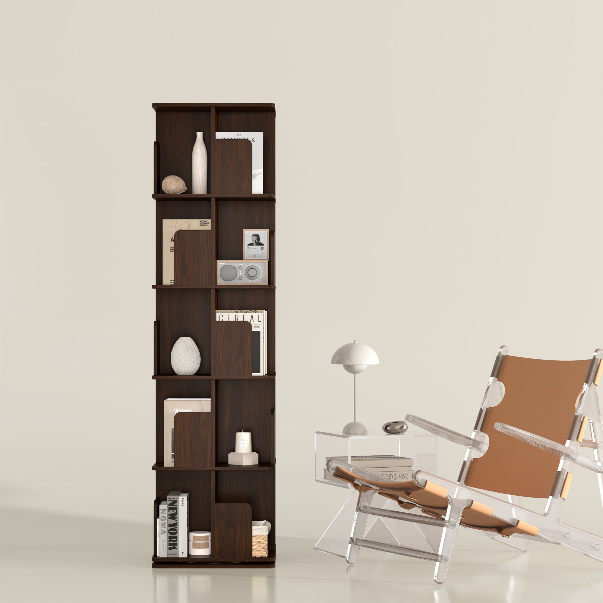 YOWOS Vortex Series Vitru Spin 360° Rotating Bookshelf / Storage Rack