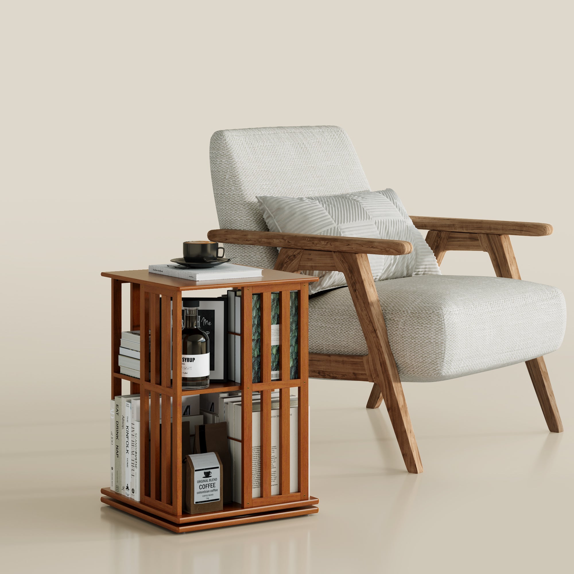 YOWOS Vortex Series Meridian 360° Rotating Bookshelf /CD Organizer