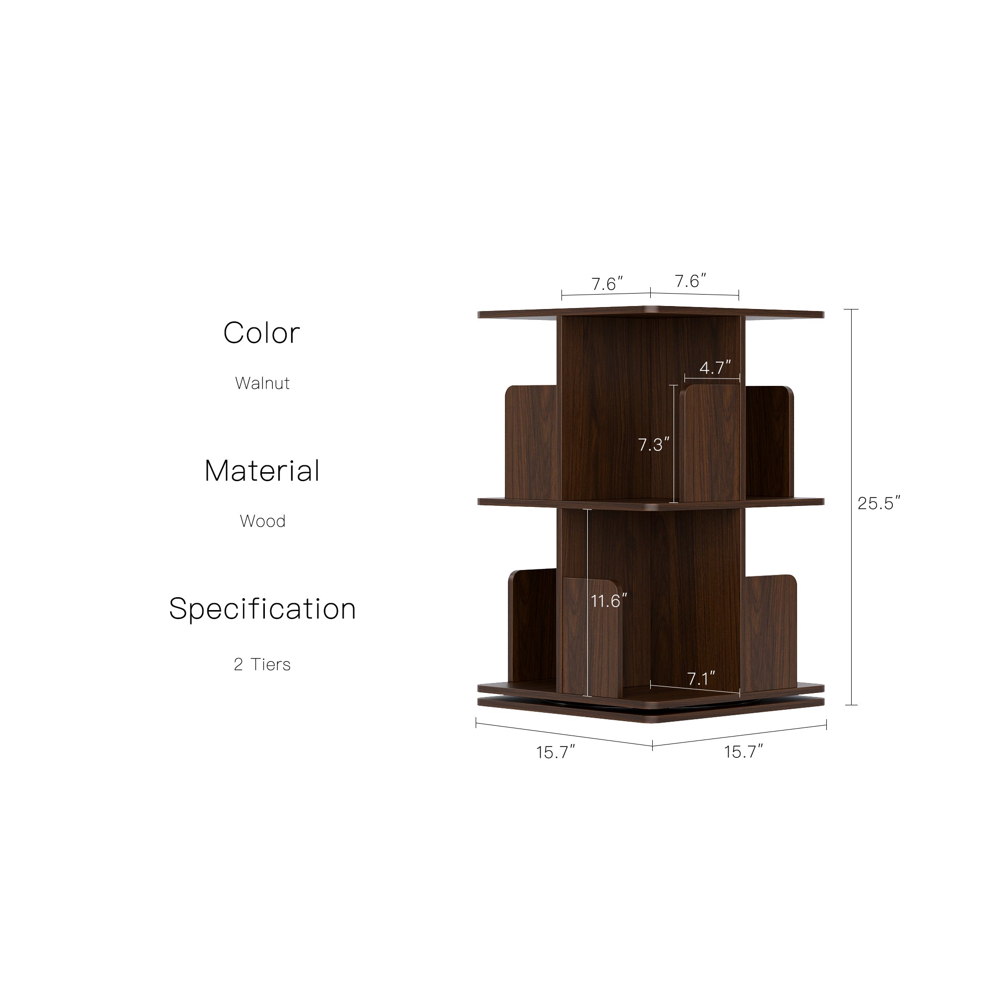 YOWOS Vortex Series Vitru Spin 360° Rotating Bookshelf / Storage Rack