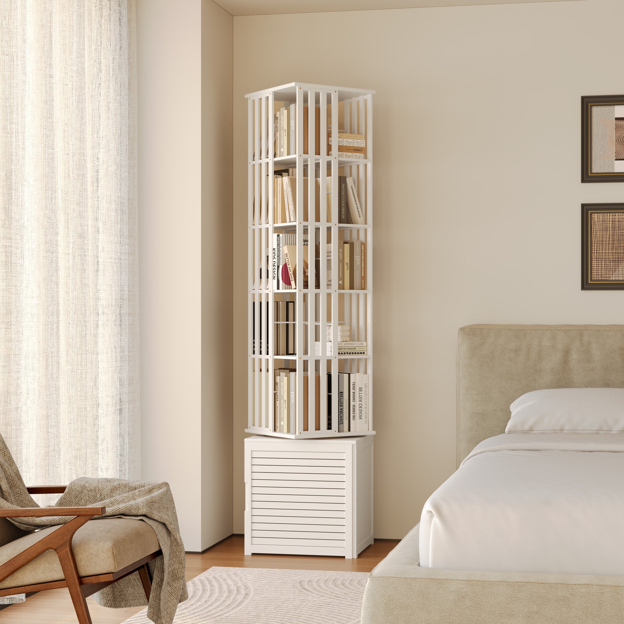 YOWOS Vortex Series Meridian 360° Rotating Bookshelf /CD Organizer