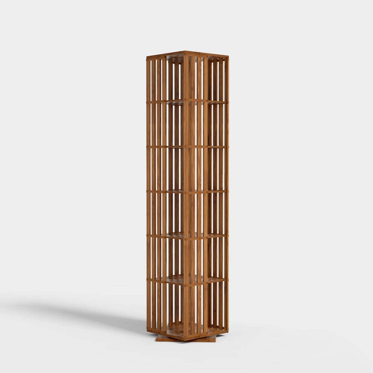 Mid Century Narrow Rotating Bookcase Living Room