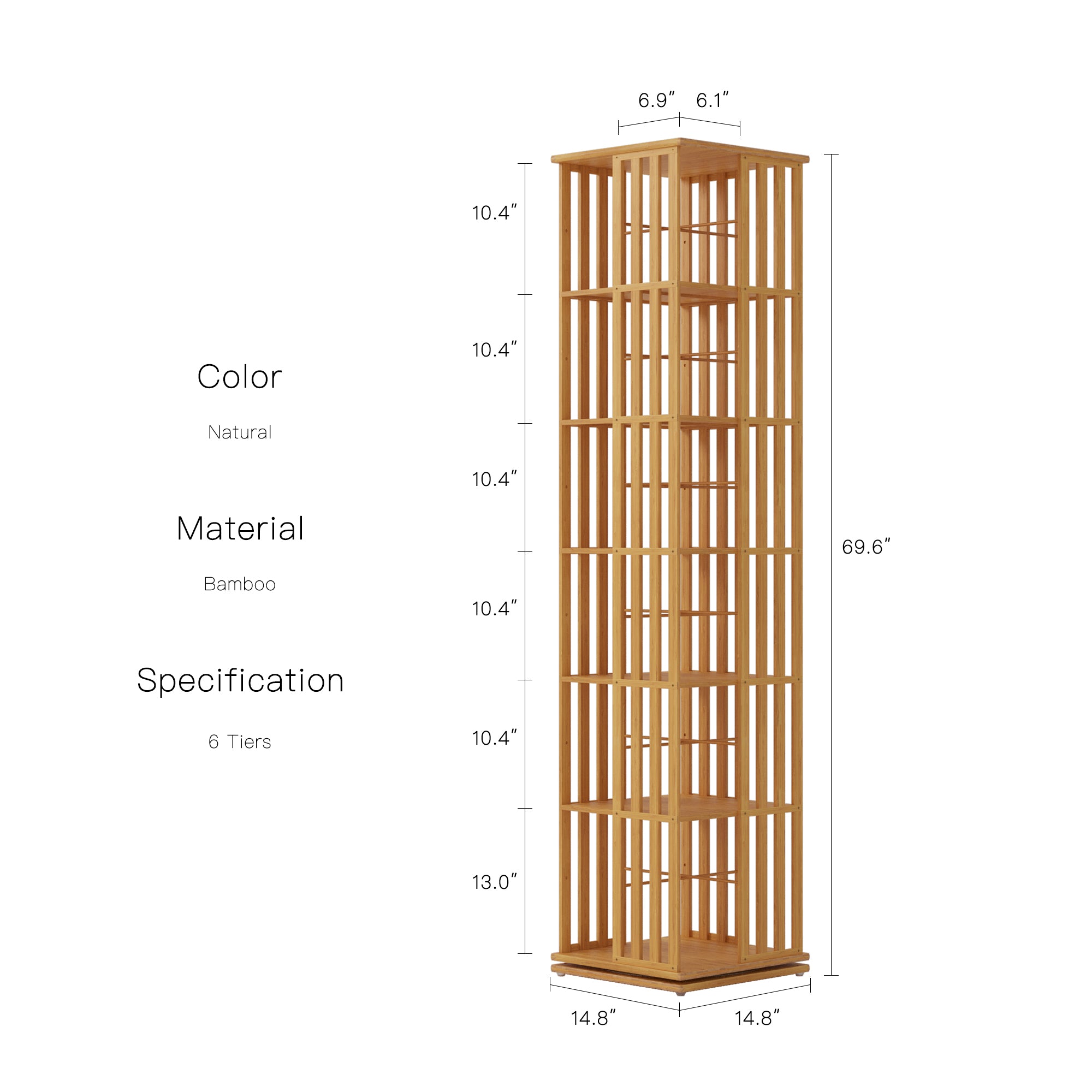 YOWOS Vortex Series Meridian 360° Rotating Bookshelf /CD Organizer