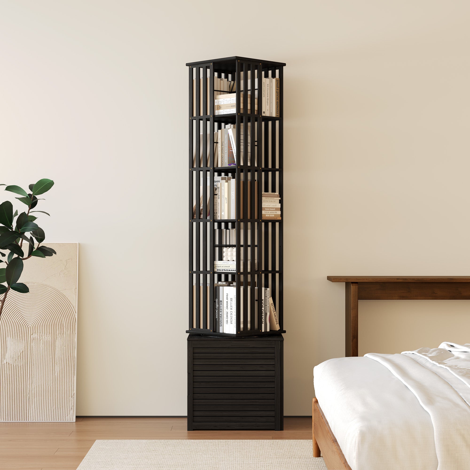 YOWOS Vortex Series Meridian 360° Rotating Bookshelf /CD Organizer