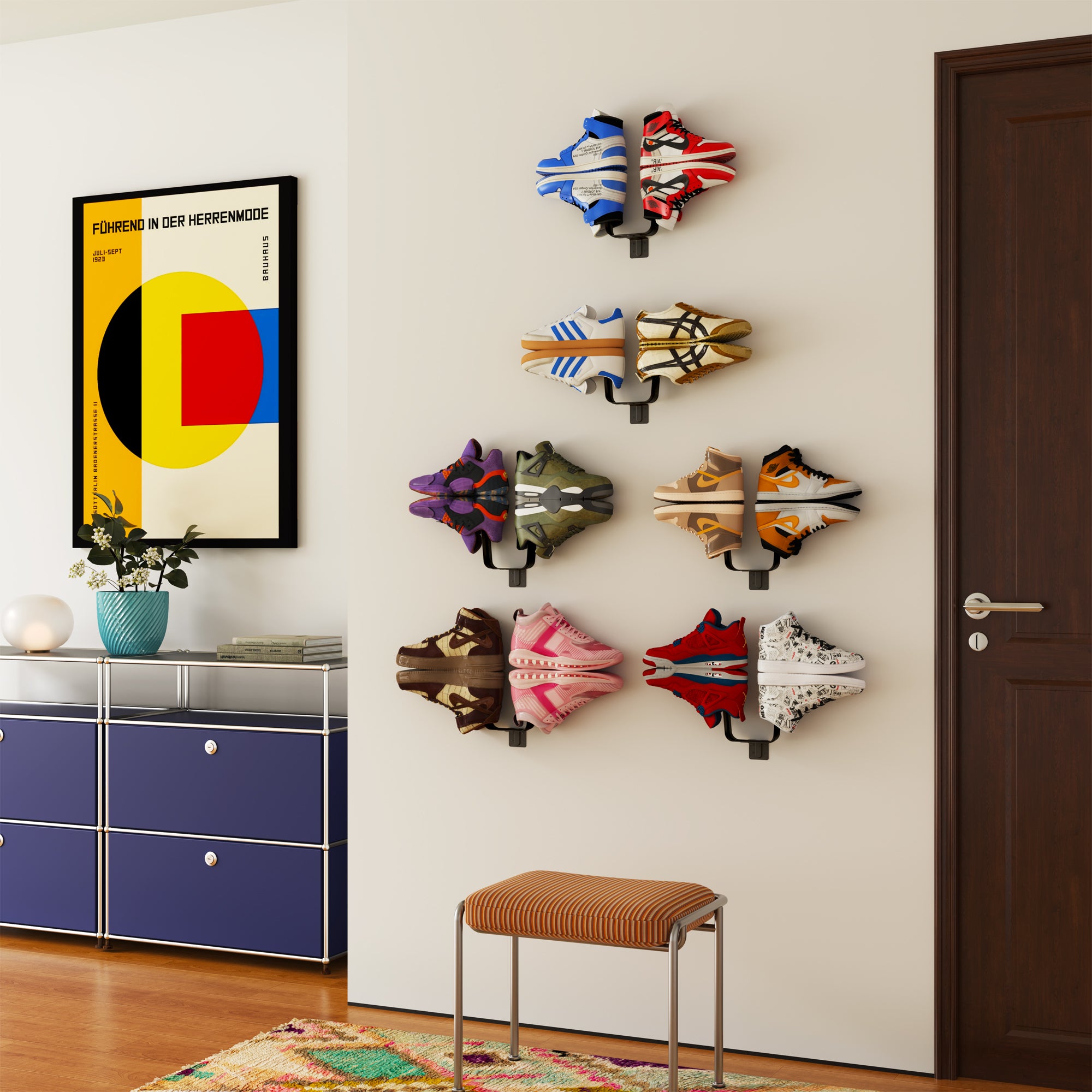 YOWOS Chiaroscuro Series SoleScape Wall-mounted Floating Shoe Shelf