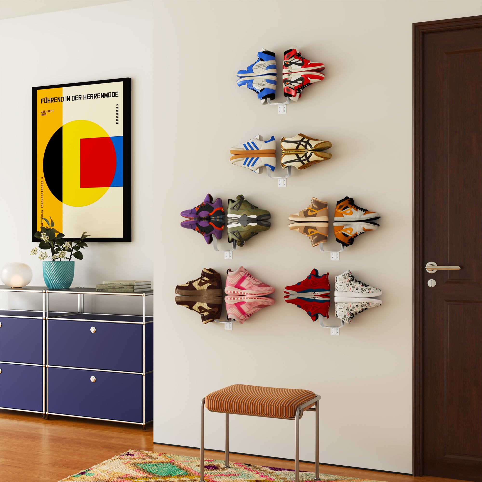 YOWOS Chiaroscuro Series SoleScape Wall-mounted Floating Shoe Shelf