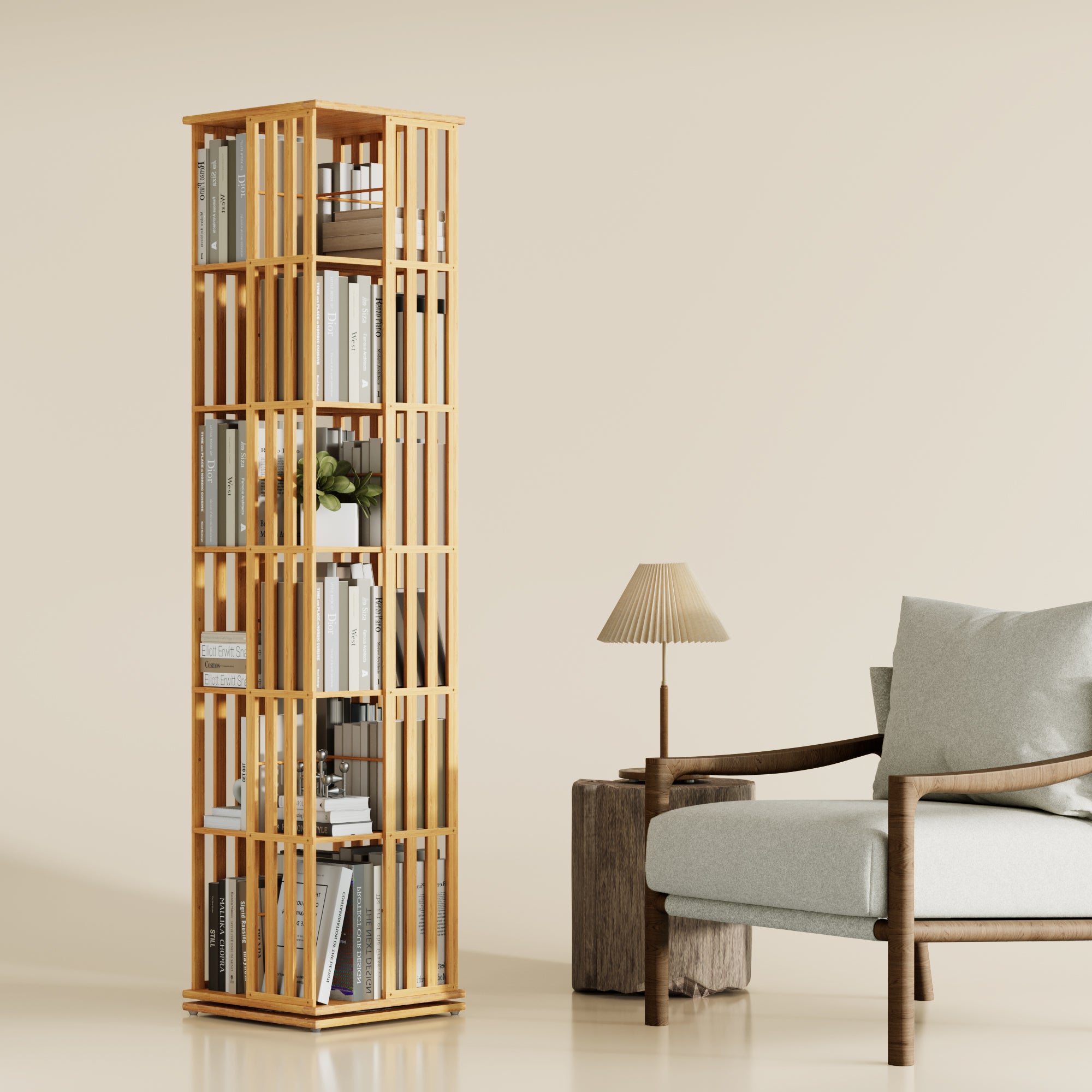 YOWOS Vortex Series Meridian 360° Rotating Bookshelf /CD Organizer