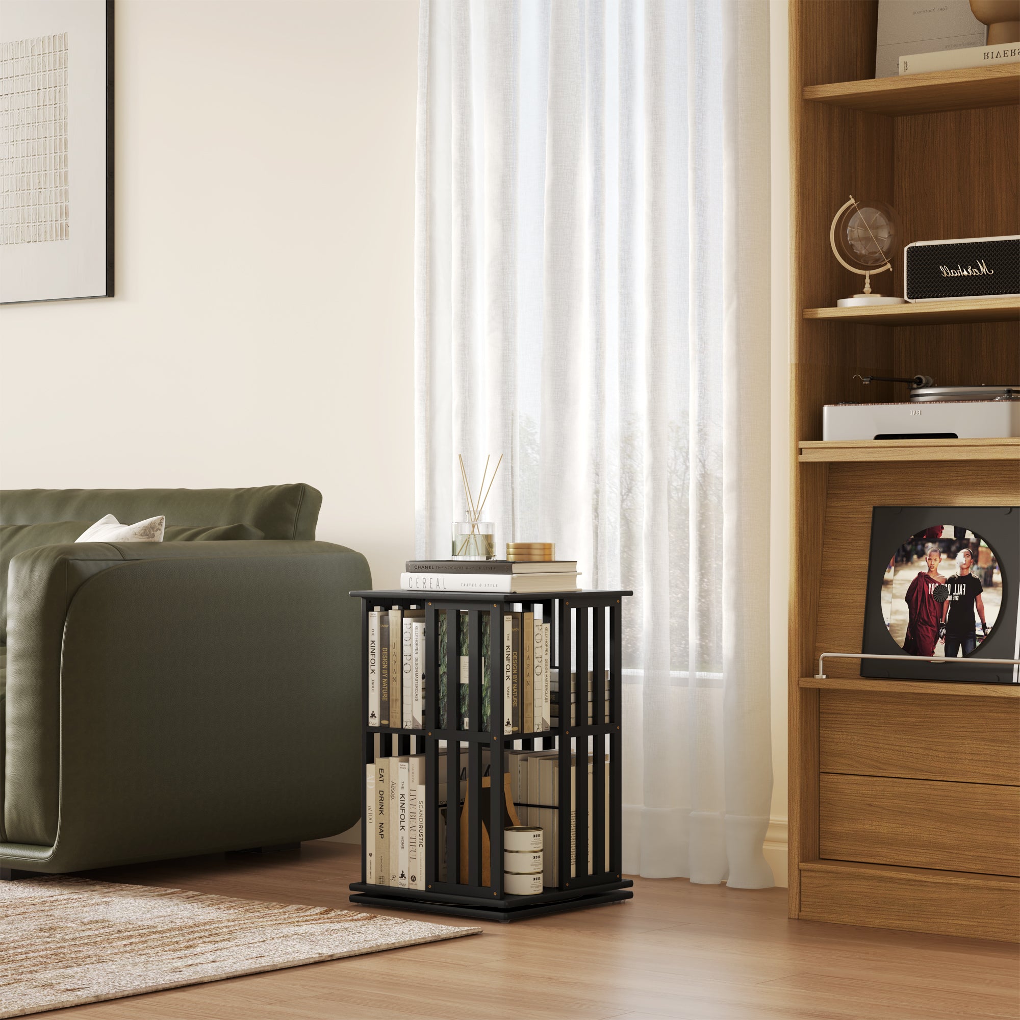 YOWOS Vortex Series Meridian 360° Rotating Bookshelf /CD Organizer