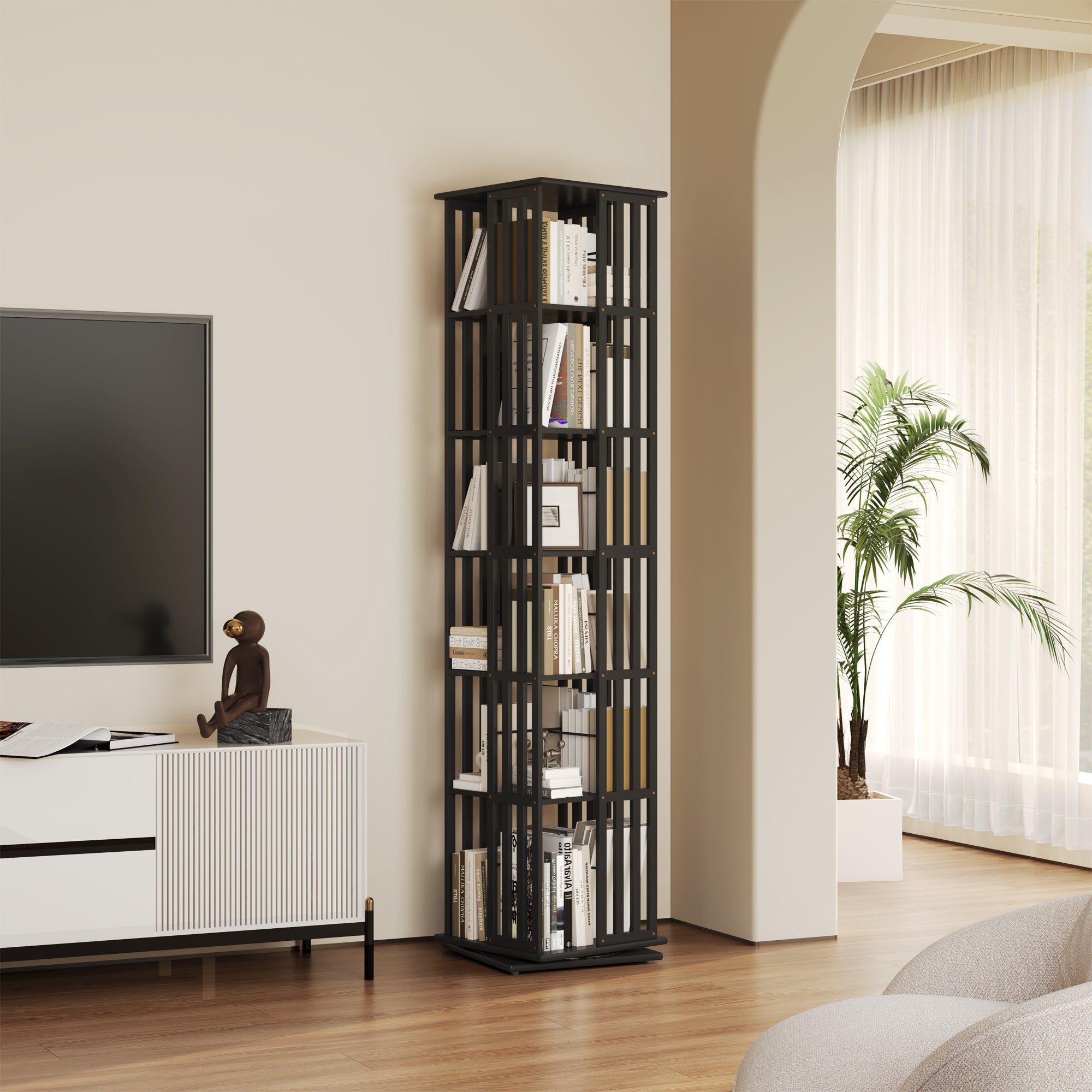 YOWOS Vortex Series Meridian 360° Rotating Bookshelf /CD Organizer
