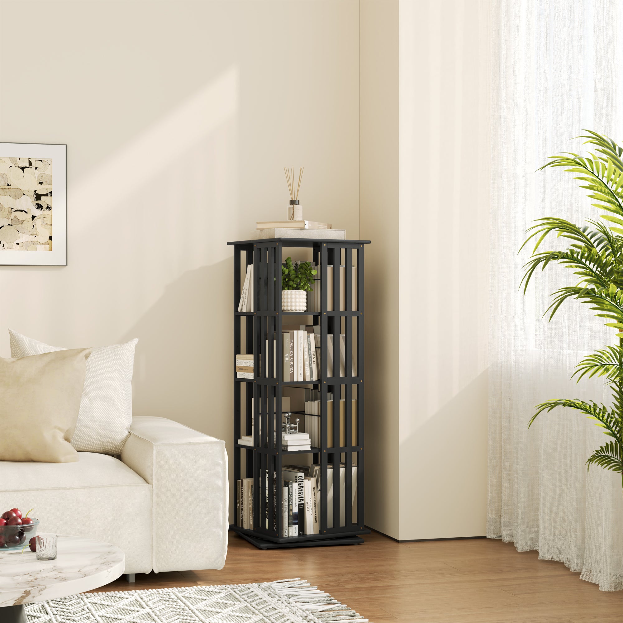 YOWOS Vortex Series Meridian 360° Rotating Bookshelf /CD Organizer