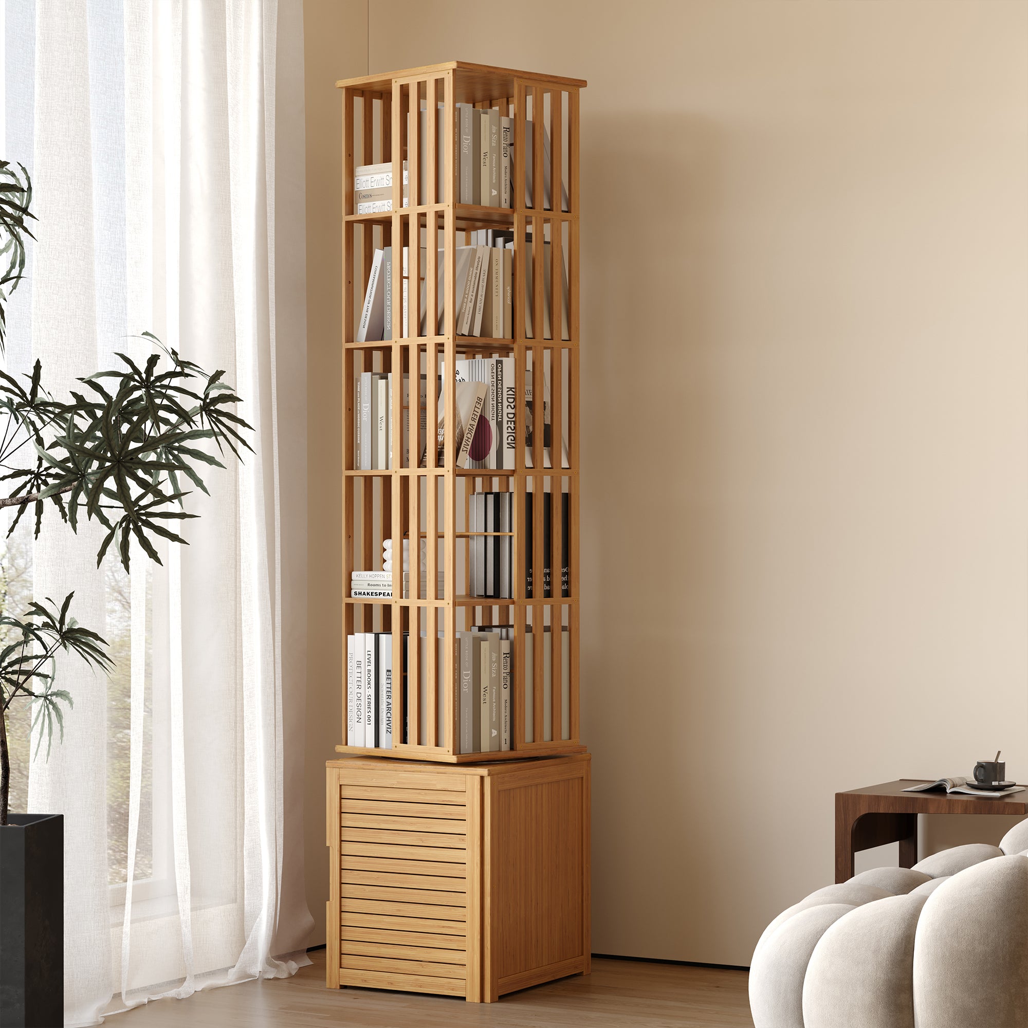 YOWOS Vortex Series Meridian 360° Rotating Bookshelf /CD Organizer