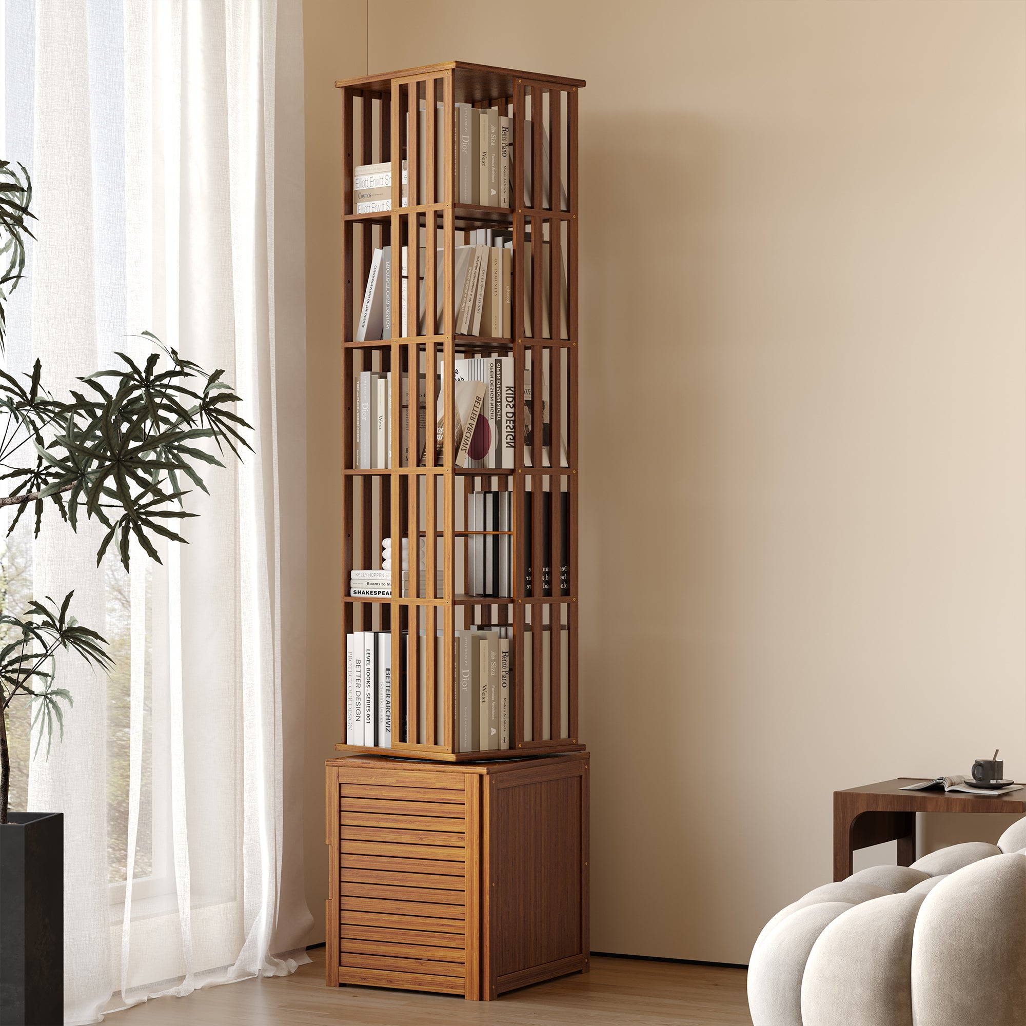 YOWOS Vortex Series Meridian 360° Rotating Bookshelf /CD Organizer