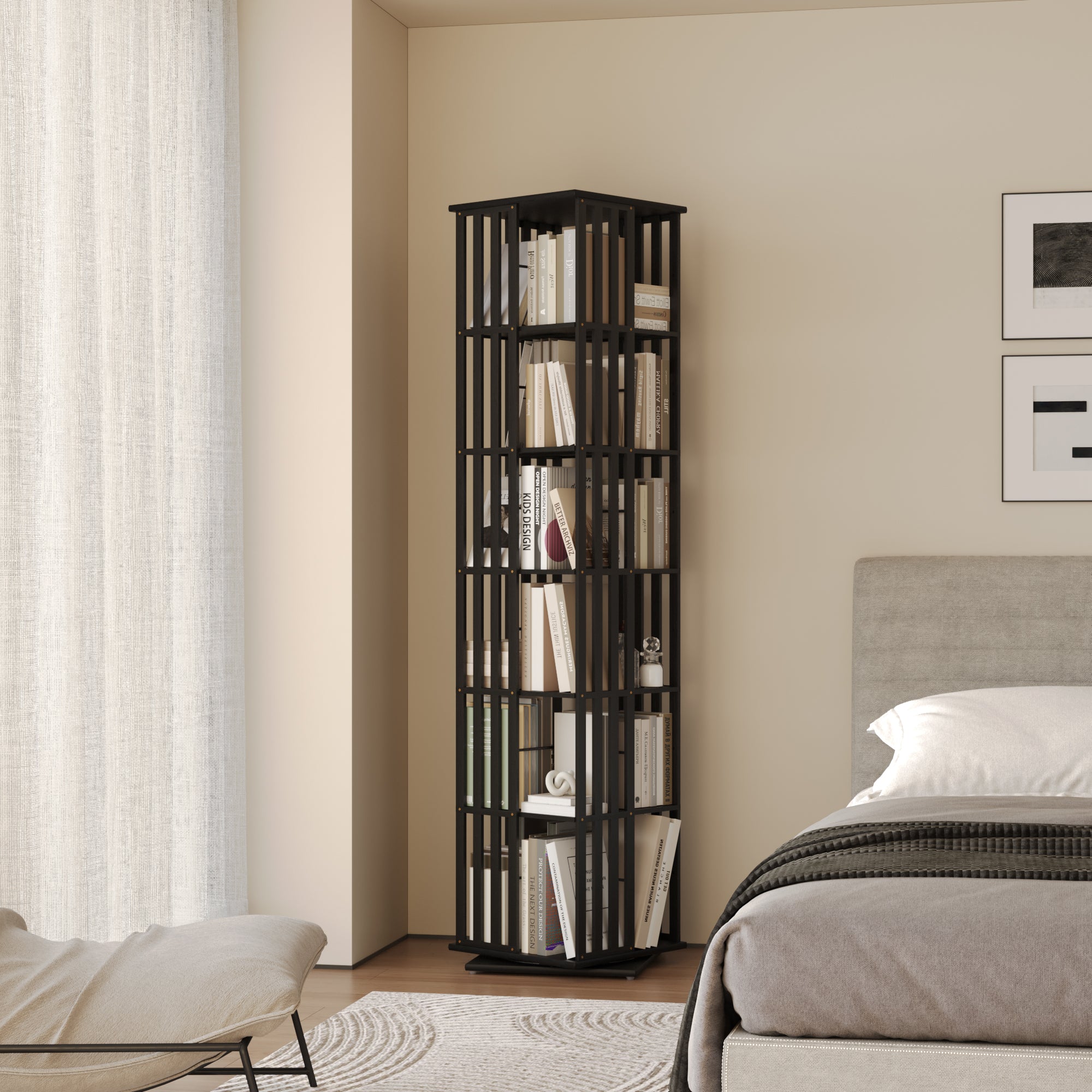 YOWOS Vortex Series Meridian 360° Rotating Bookshelf /CD Organizer