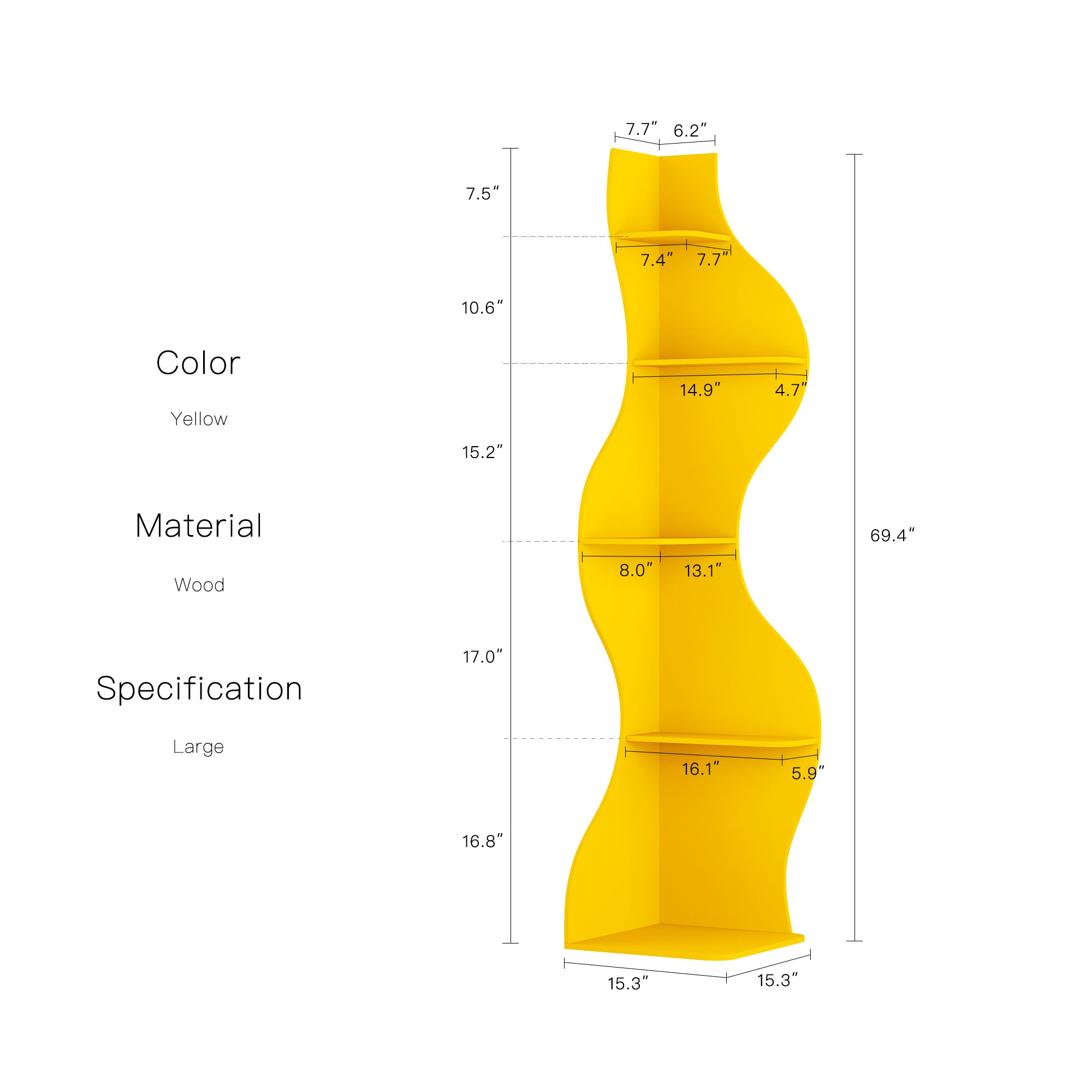 YOWOS Viva La Vida Series Flamenco Wave Display Shelf