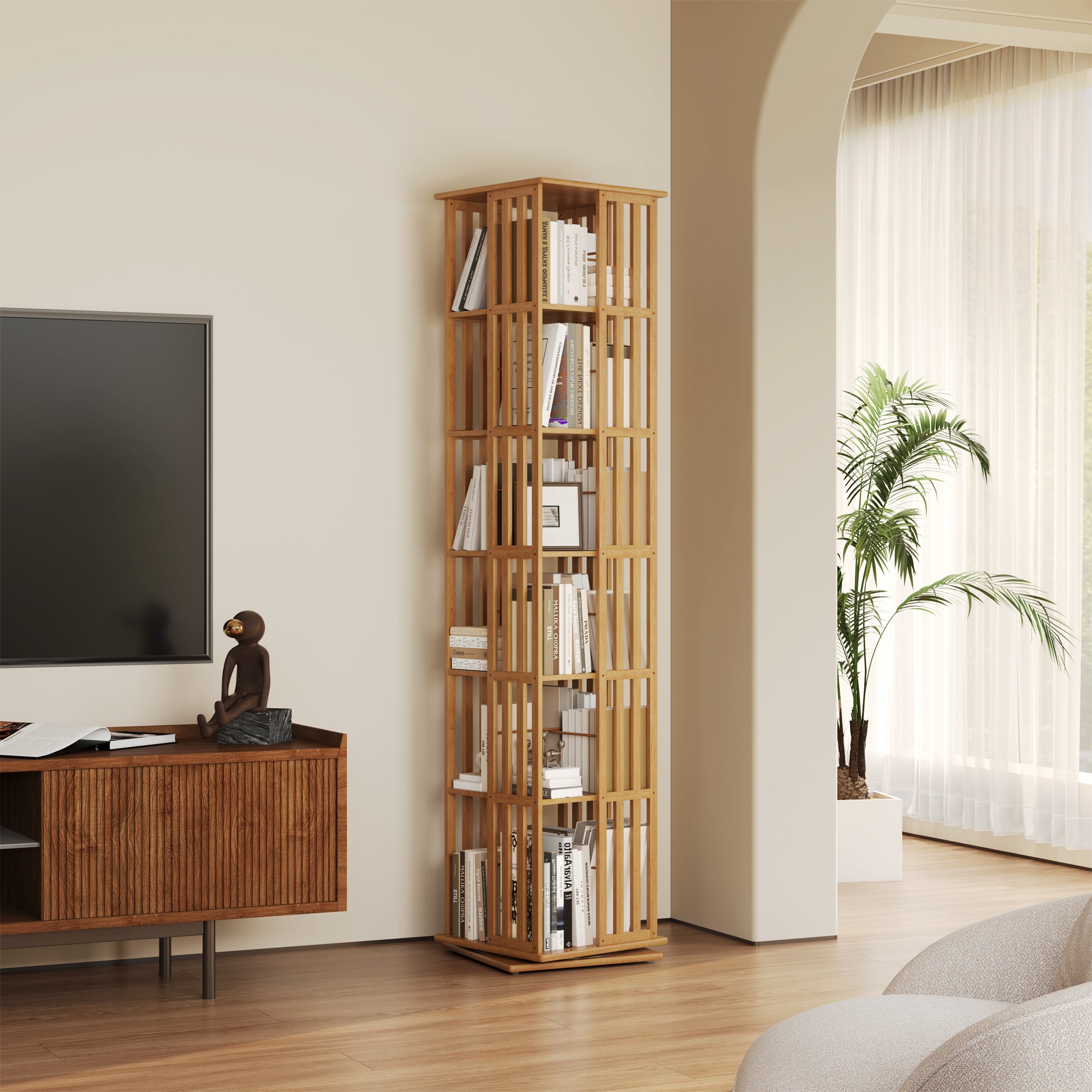 YOWOS Vortex Series Meridian 360° Rotating Bookshelf /CD Organizer