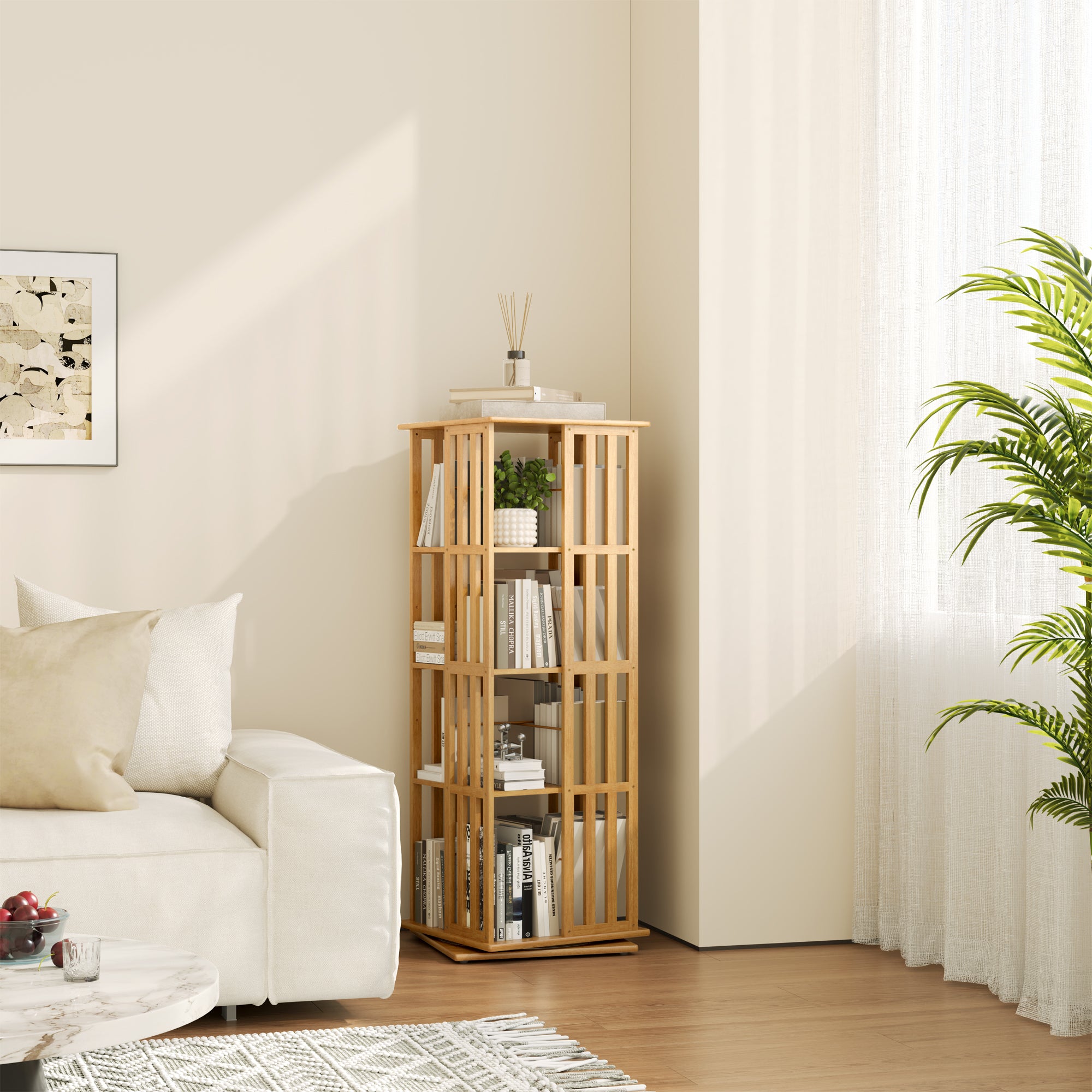 YOWOS Vortex Series Meridian 360° Rotating Bookshelf /CD Organizer