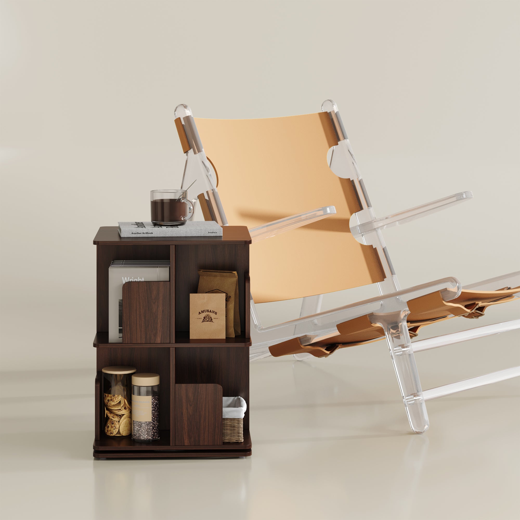 YOWOS Vortex Series Vitru Spin 360° Rotating Bookshelf / Storage Rack