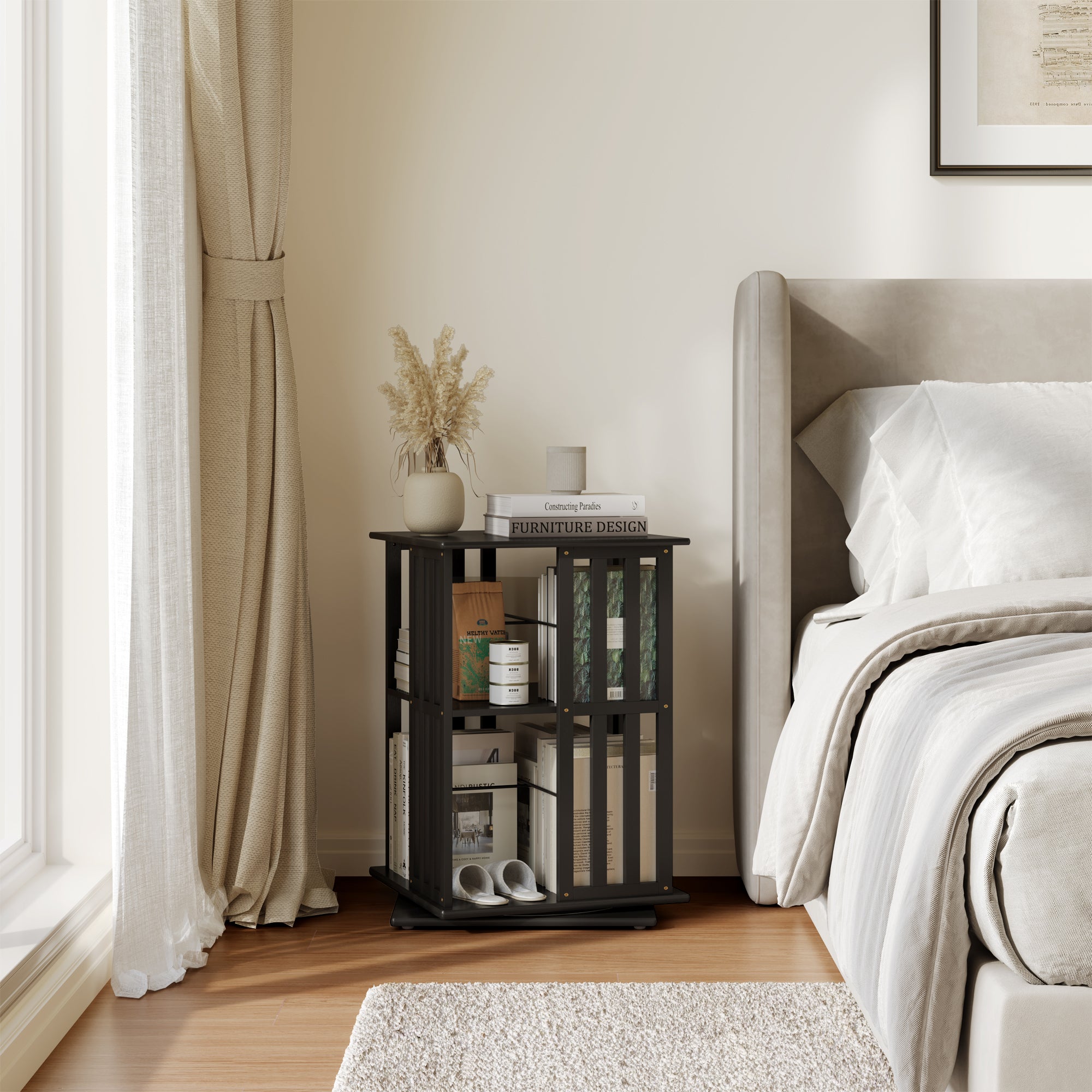 YOWOS Vortex Series Meridian 360° Rotating Bookshelf /CD Organizer