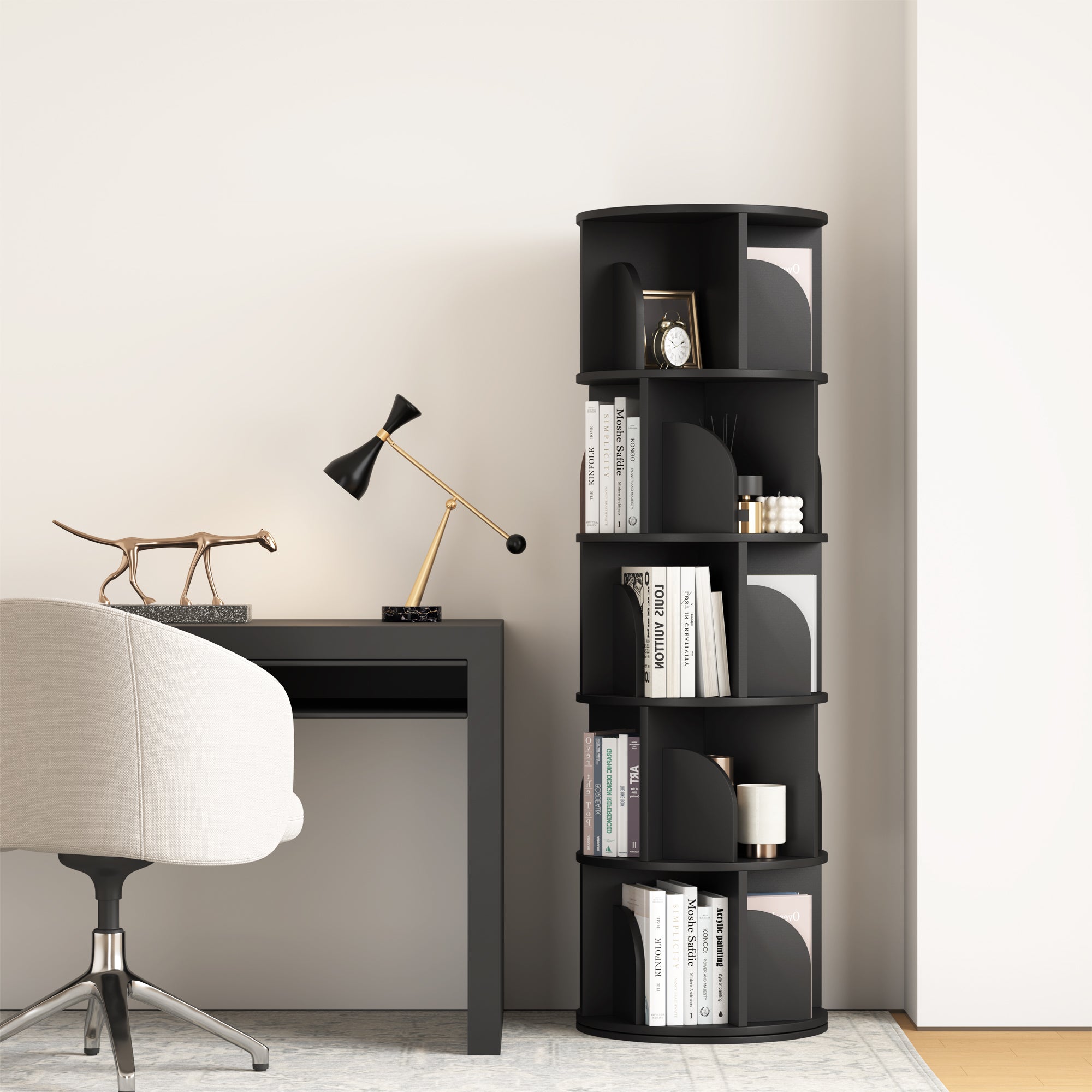 YOWOS Vortex Series Circinus Core 360° Rotating Bookshelf / Storage Rack