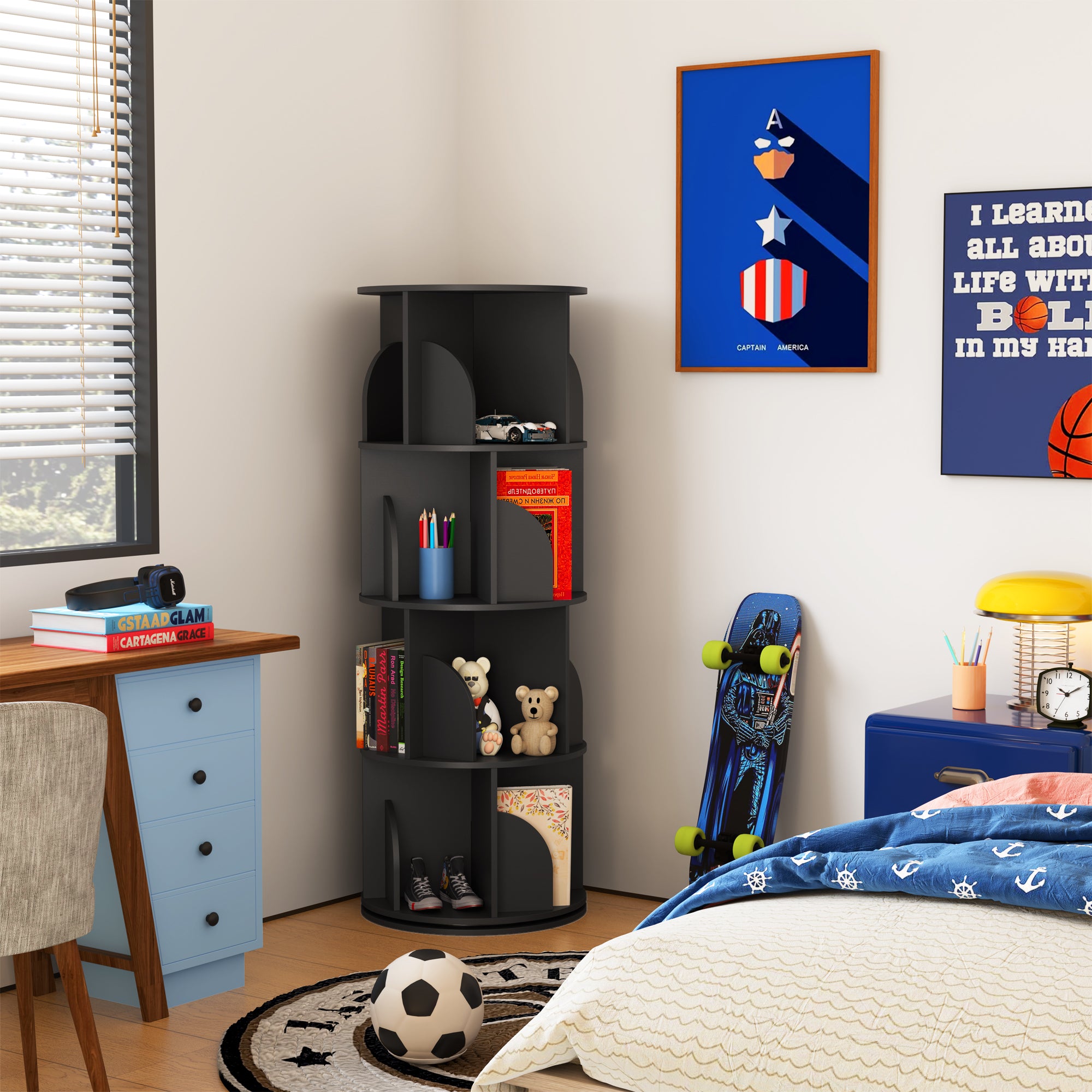 YOWOS Vortex Series Circinus Core 360° Rotating Bookshelf / Storage Rack