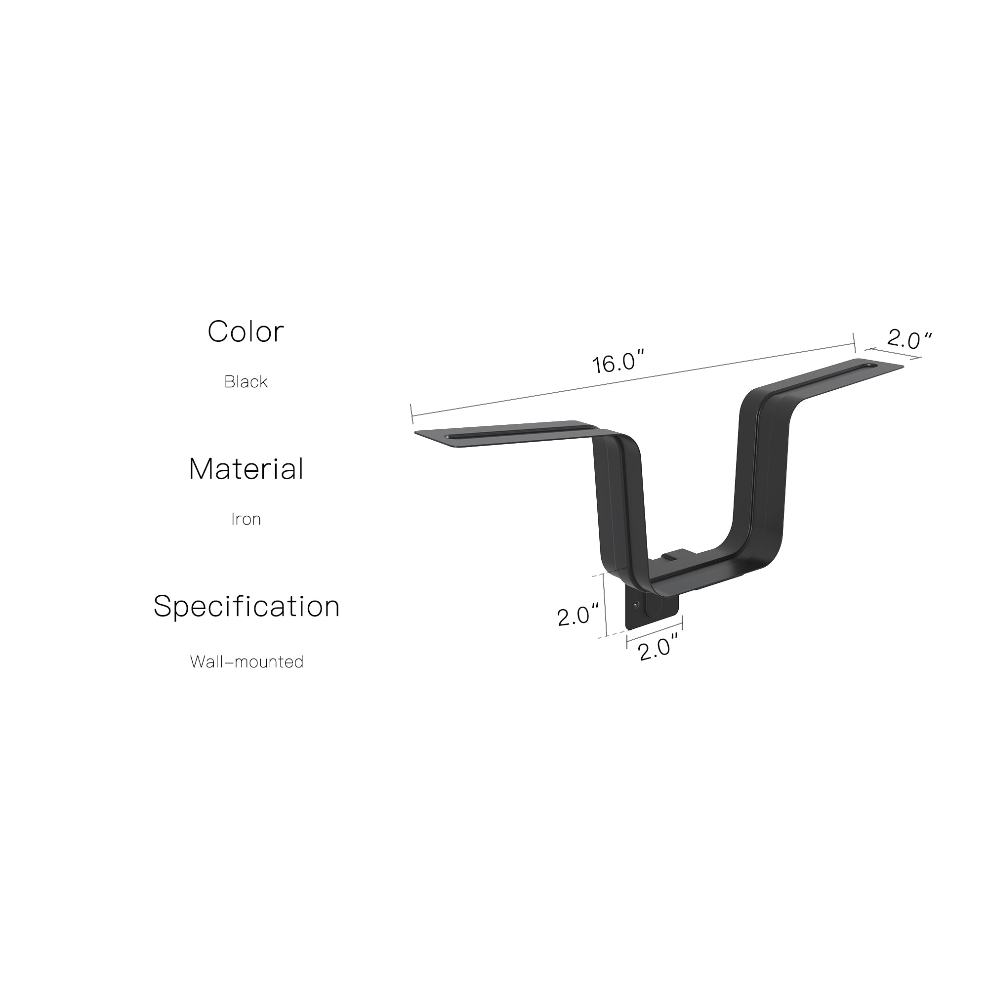 YOWOS Chiaroscuro Series SoleScape Wall-mounted Floating Shoe Shelf Iron Black 6 Pieces