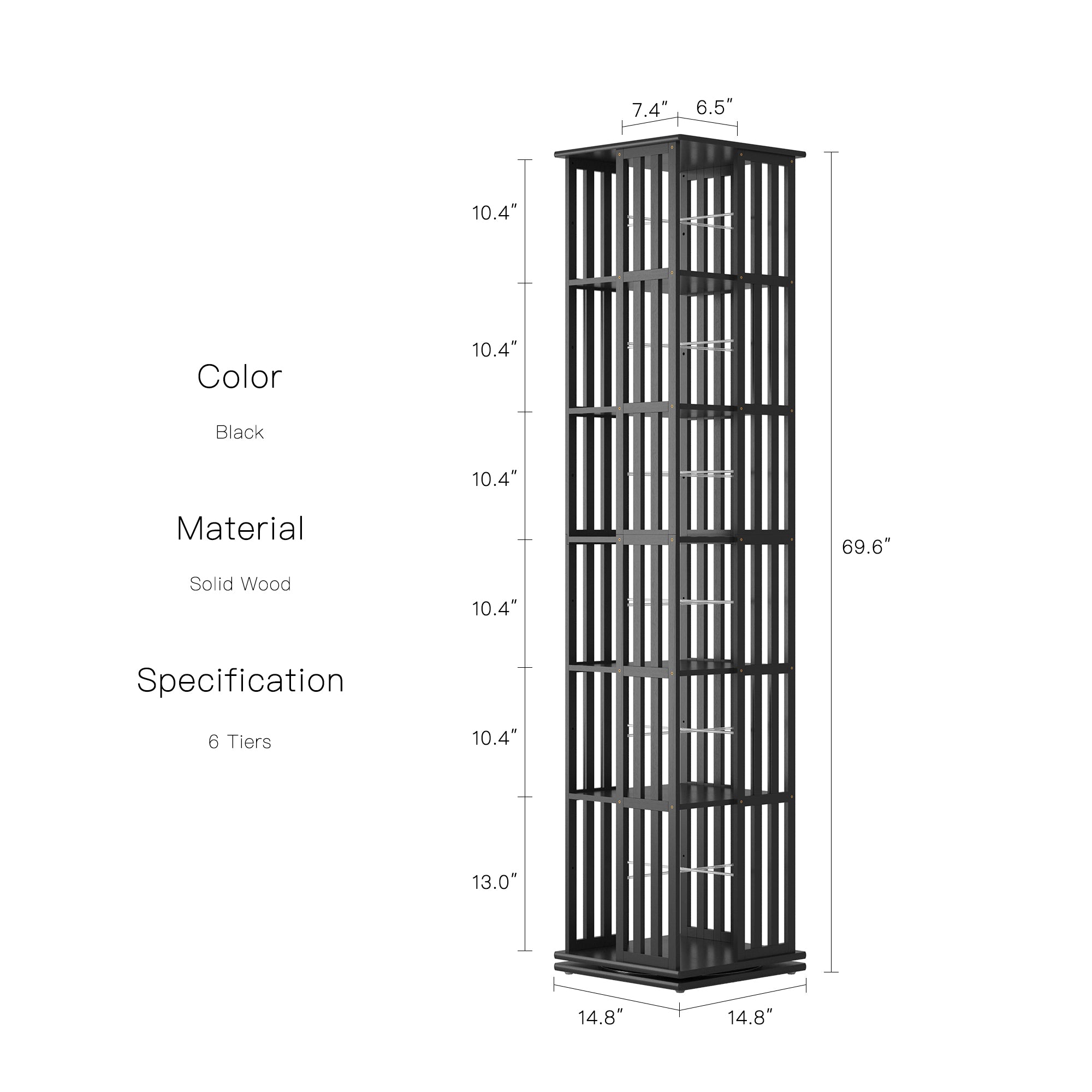 YOWOS Vortex Series Meridian 360° Rotating Bookshelf /CD Organizer