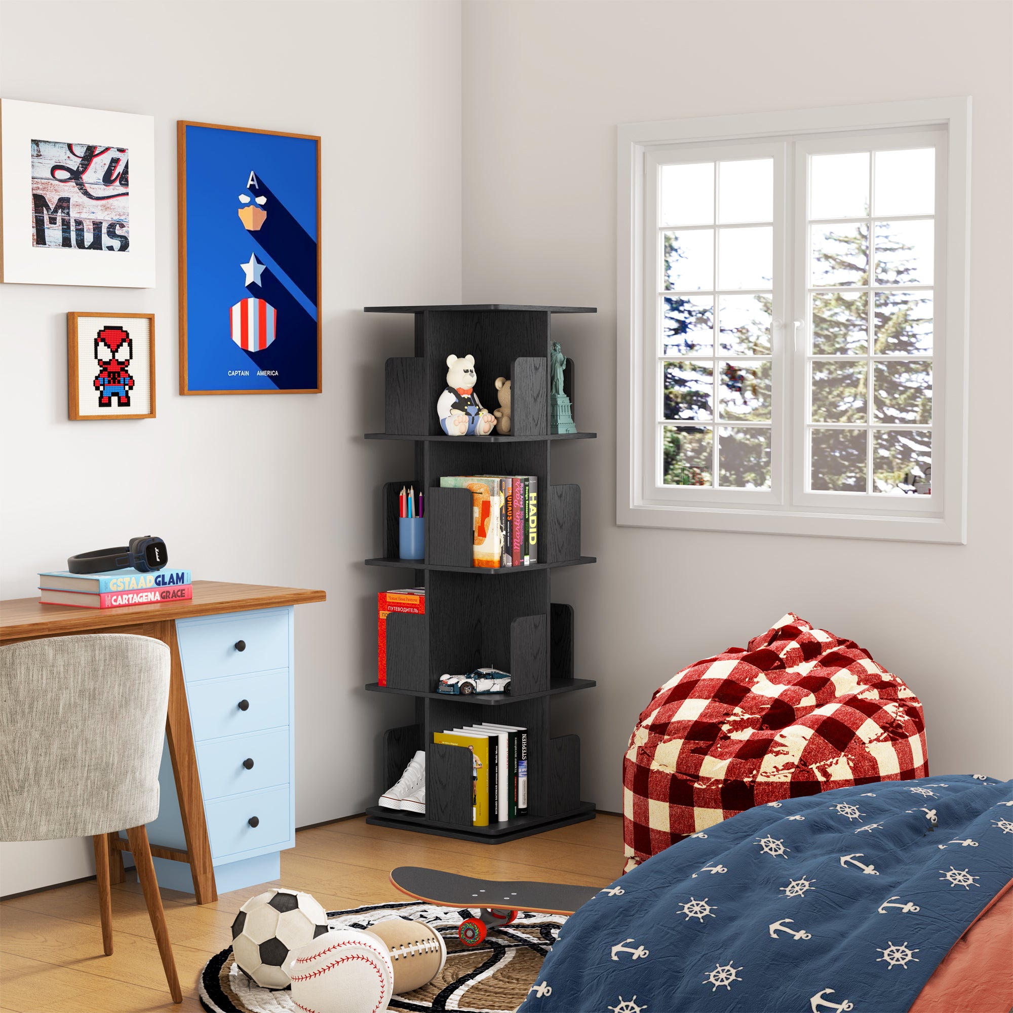 YOWOS Vortex Series Vitru Spin 360° Rotating Bookshelf / Storage Rack