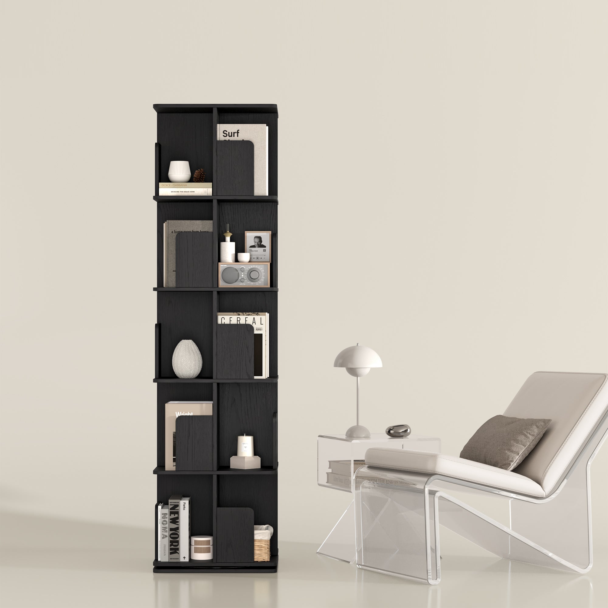 YOWOS Vortex Series Vitru Spin 360° Rotating Bookshelf / Storage Rack