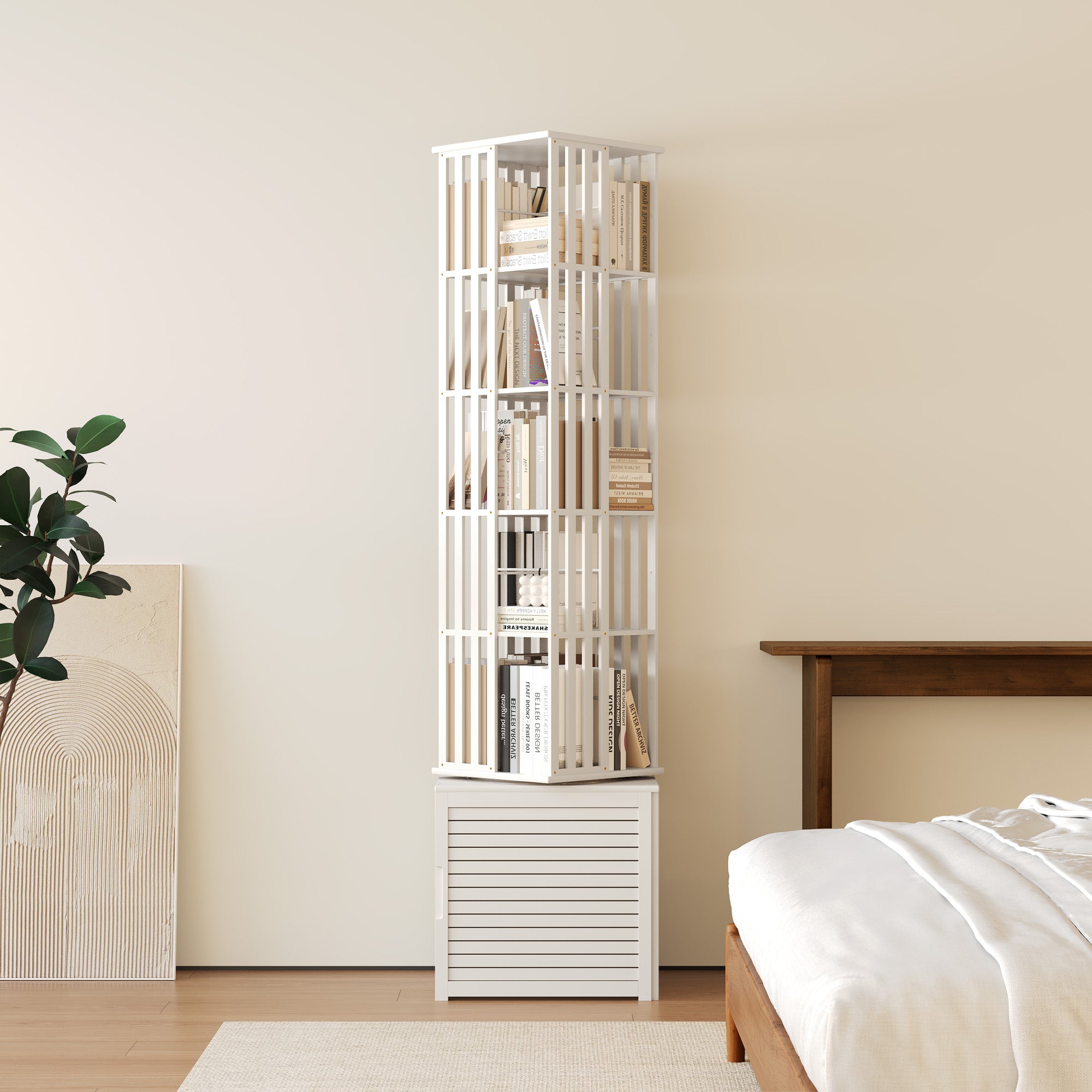 YOWOS Vortex Series Meridian 360° Rotating Bookshelf /CD Organizer