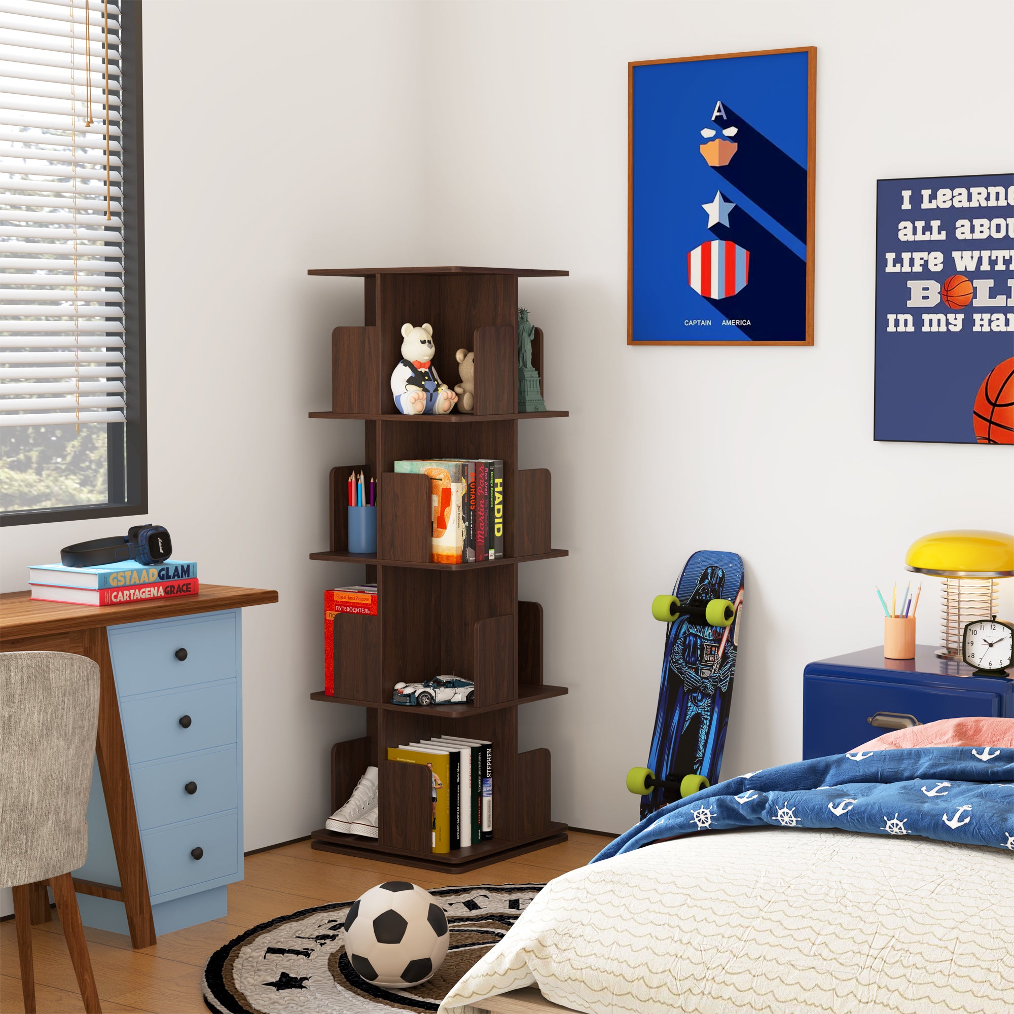 YOWOS Vortex Series Vitru Spin 360° Rotating Bookshelf / Storage Rack