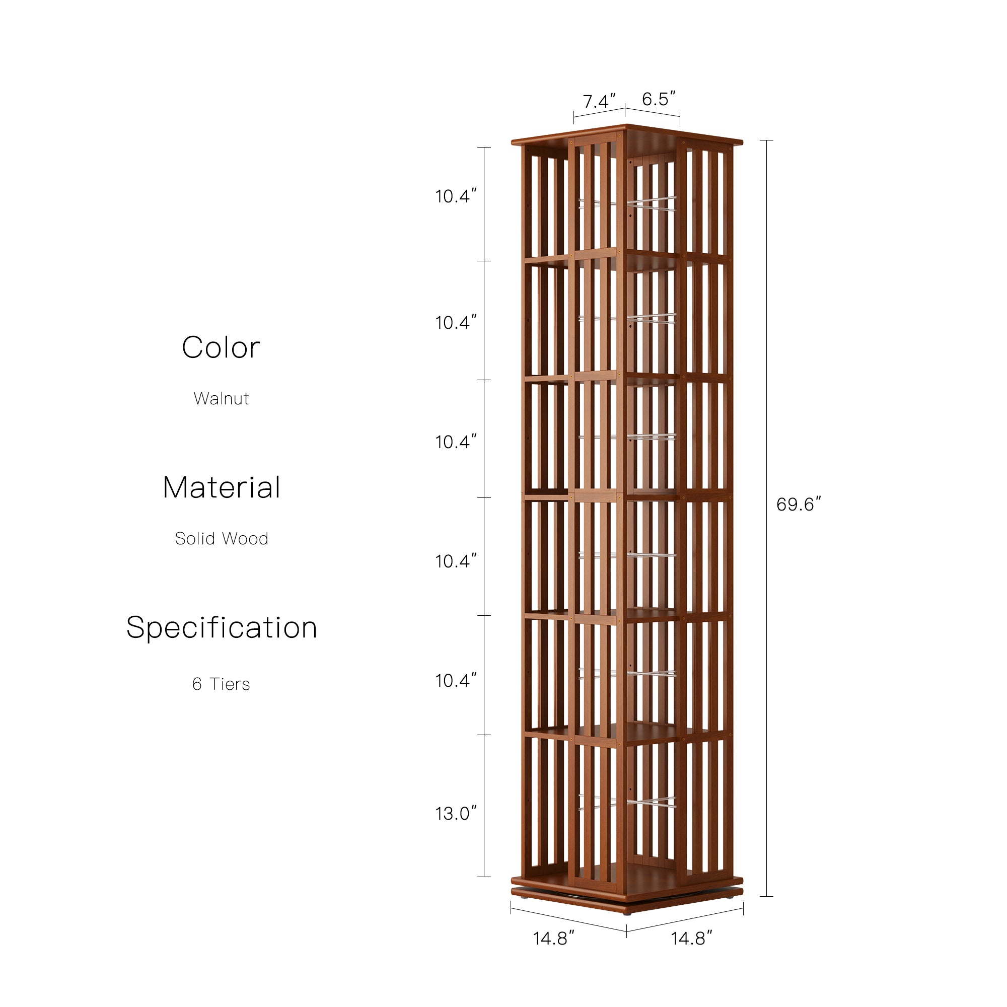 YOWOS Vortex Series Meridian 360° Rotating Bookshelf /CD Organizer
