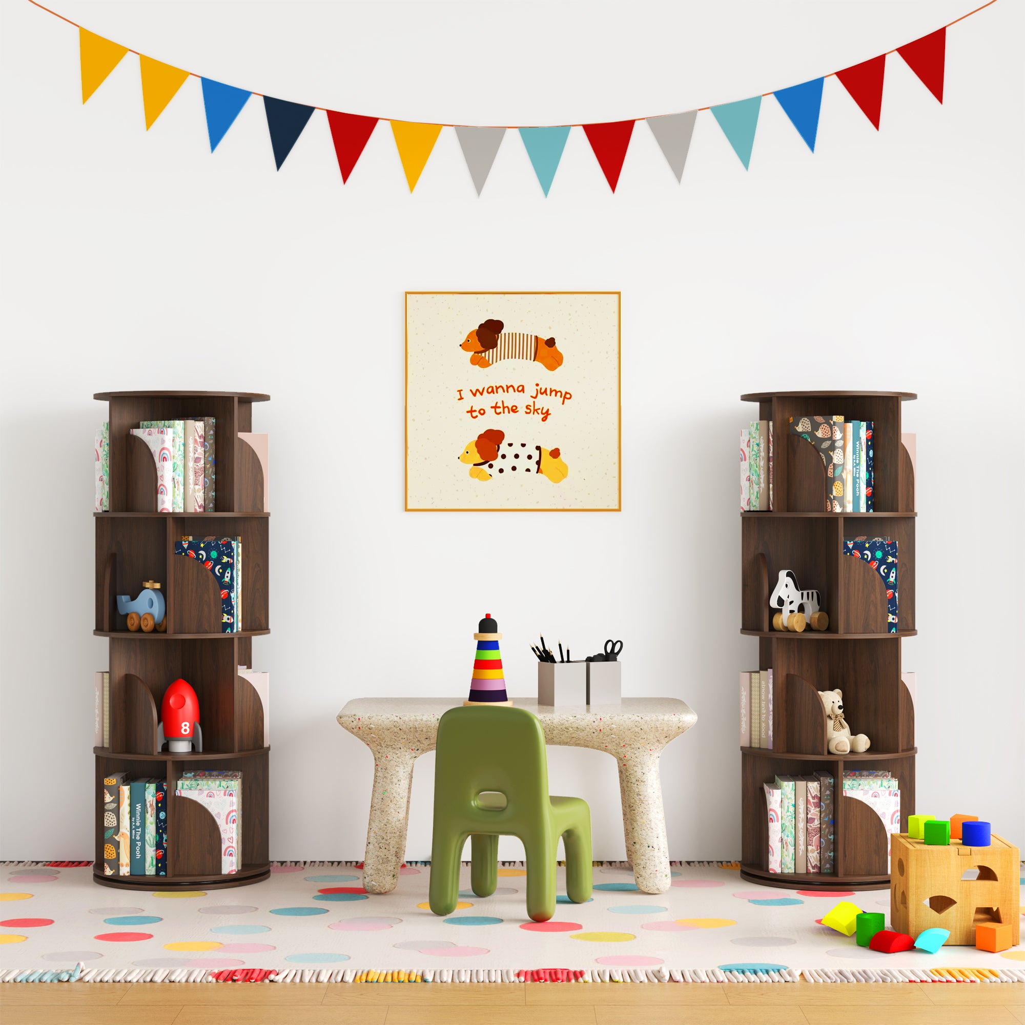 YOWOS Vortex Series Circinus Core 360° Rotating Bookshelf / Storage Rack