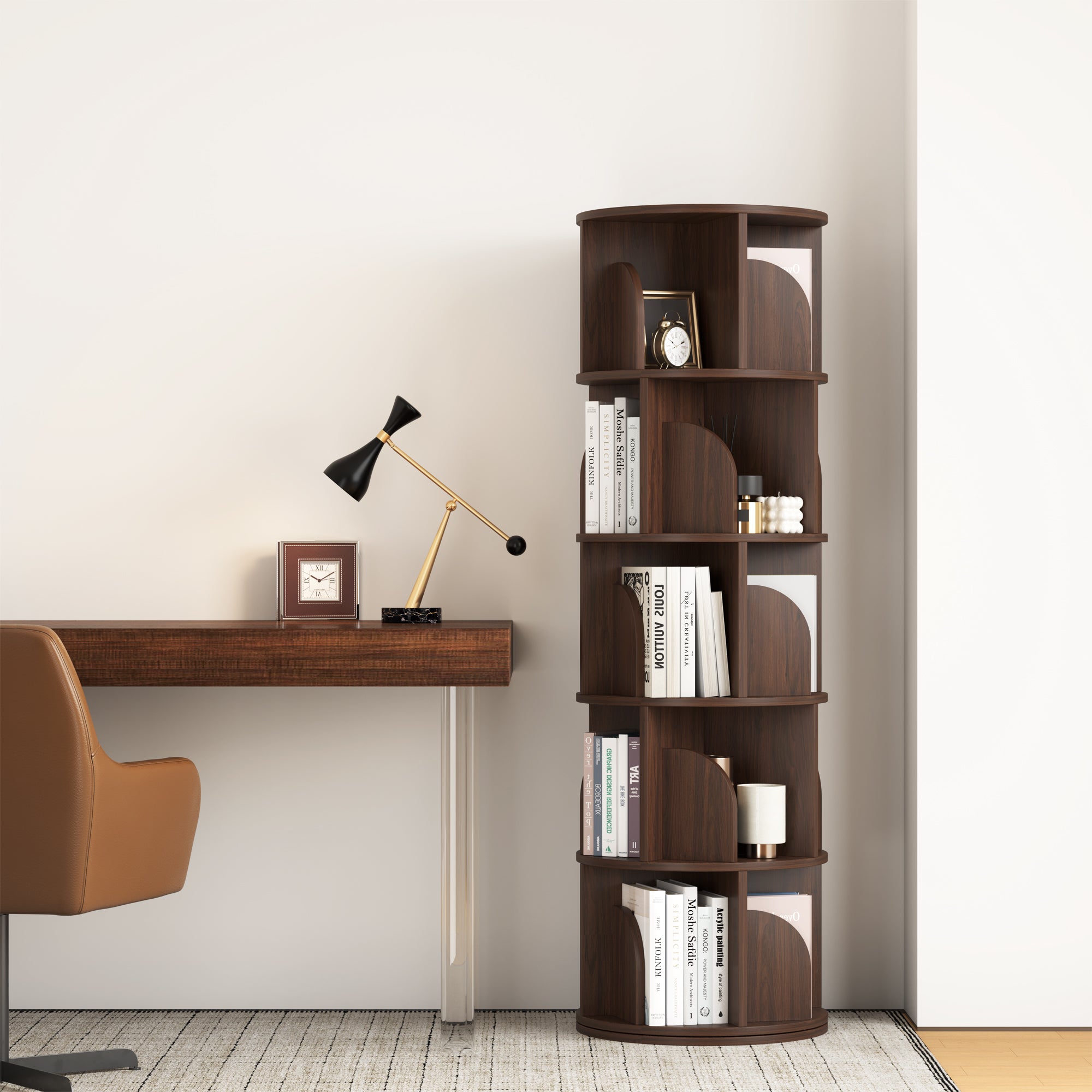 YOWOS Vortex Series Circinus Core 360° Rotating Bookshelf / Storage Rack