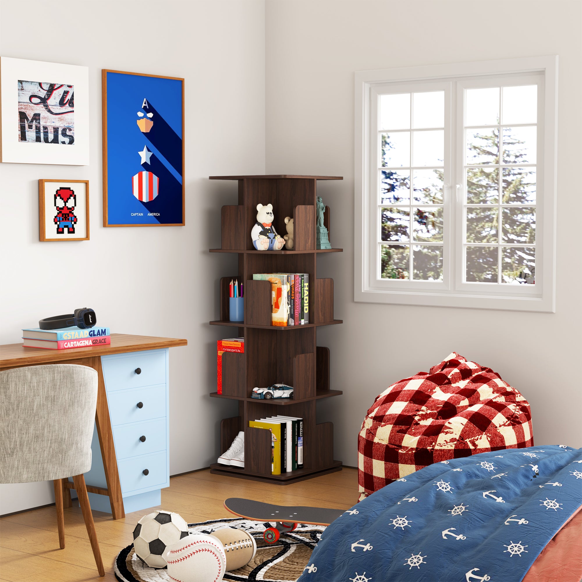 YOWOS Vortex Series Vitru Spin 360° Rotating Bookshelf / Storage Rack