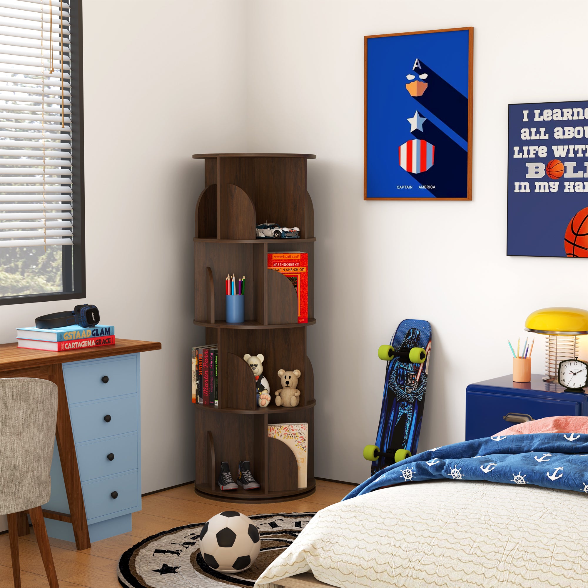 YOWOS Vortex Series Circinus Core 360° Rotating Bookshelf / Storage Rack