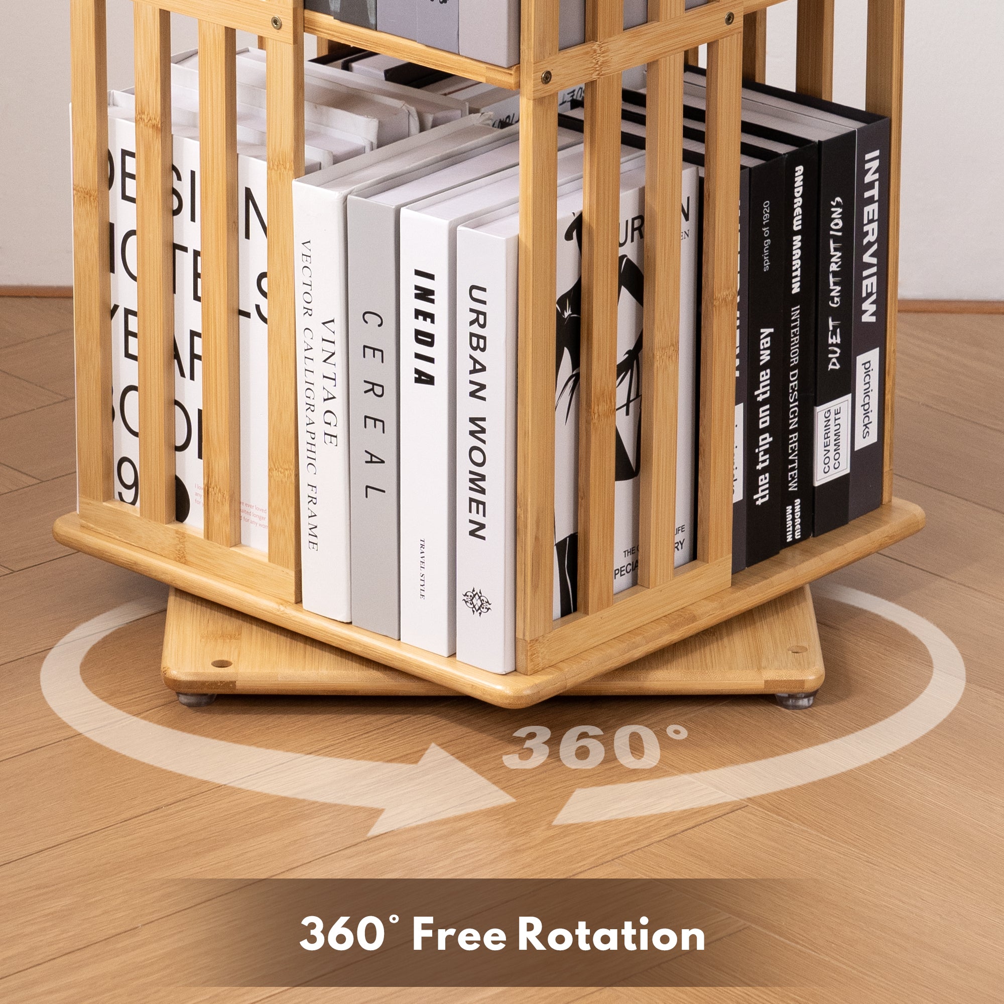 YOWOS Vortex Series Meridian 360° Rotating Bookshelf /CD Organizer