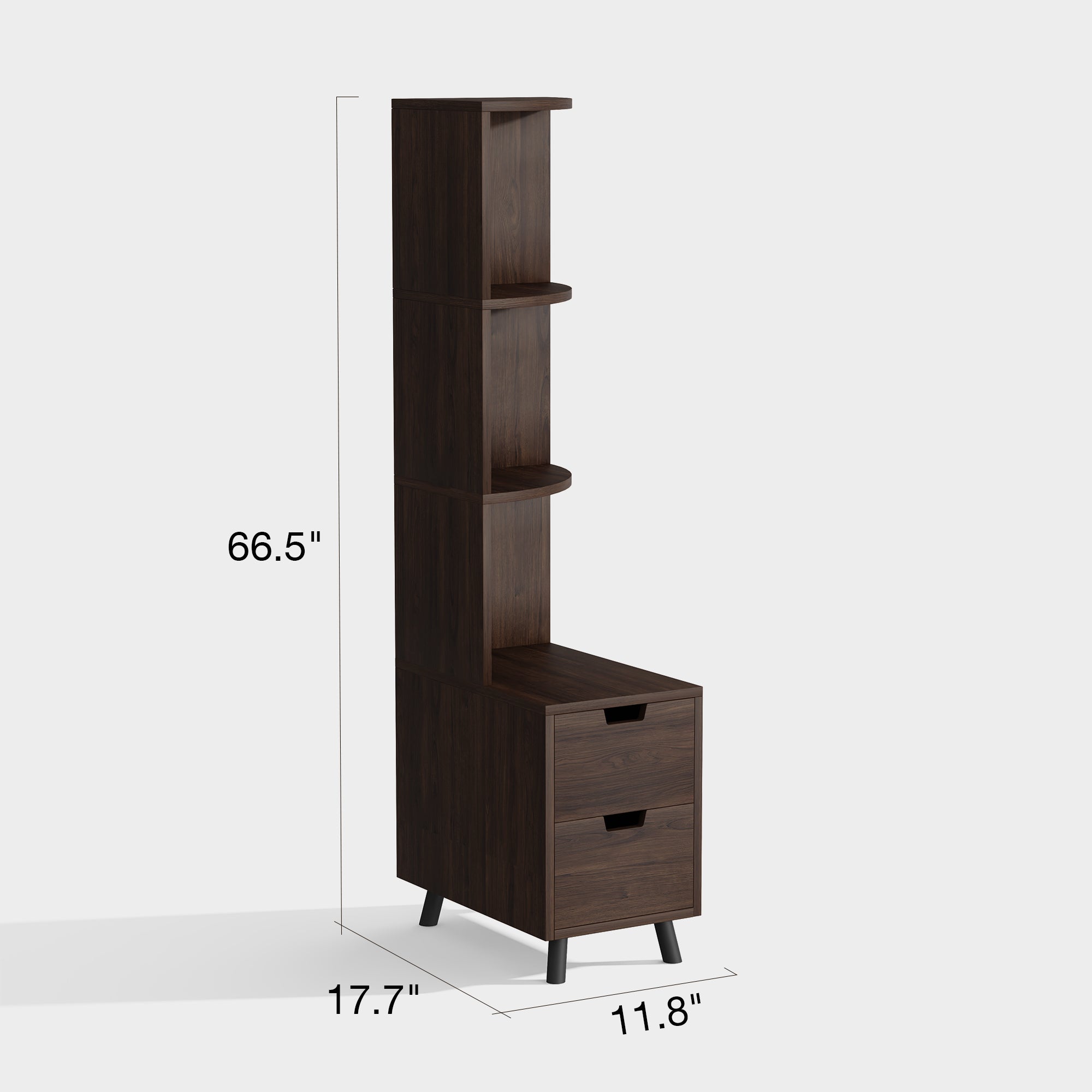 YOWOS Tall Bedside Table Bookshelf with Drawers-Clearance Sale-3 left