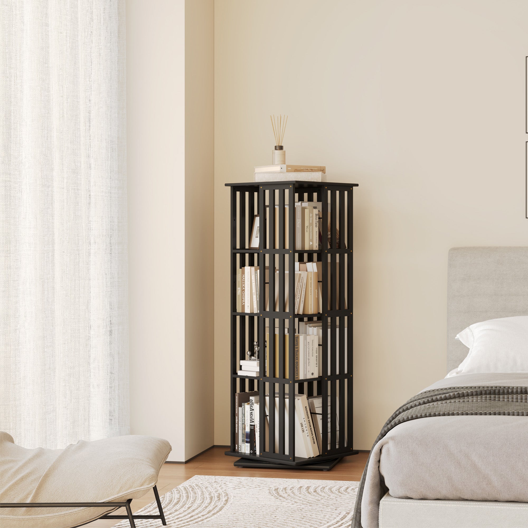 YOWOS Vortex Series Meridian 360° Rotating Bookshelf /CD Organizer