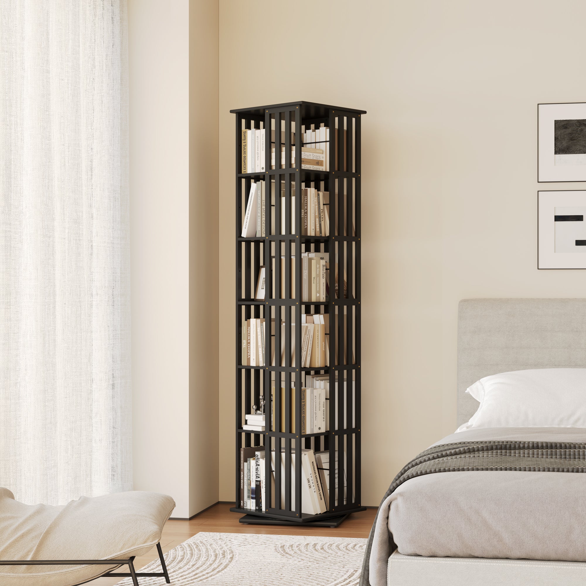 YOWOS Vortex Series Meridian 360° Rotating Bookshelf /CD Organizer