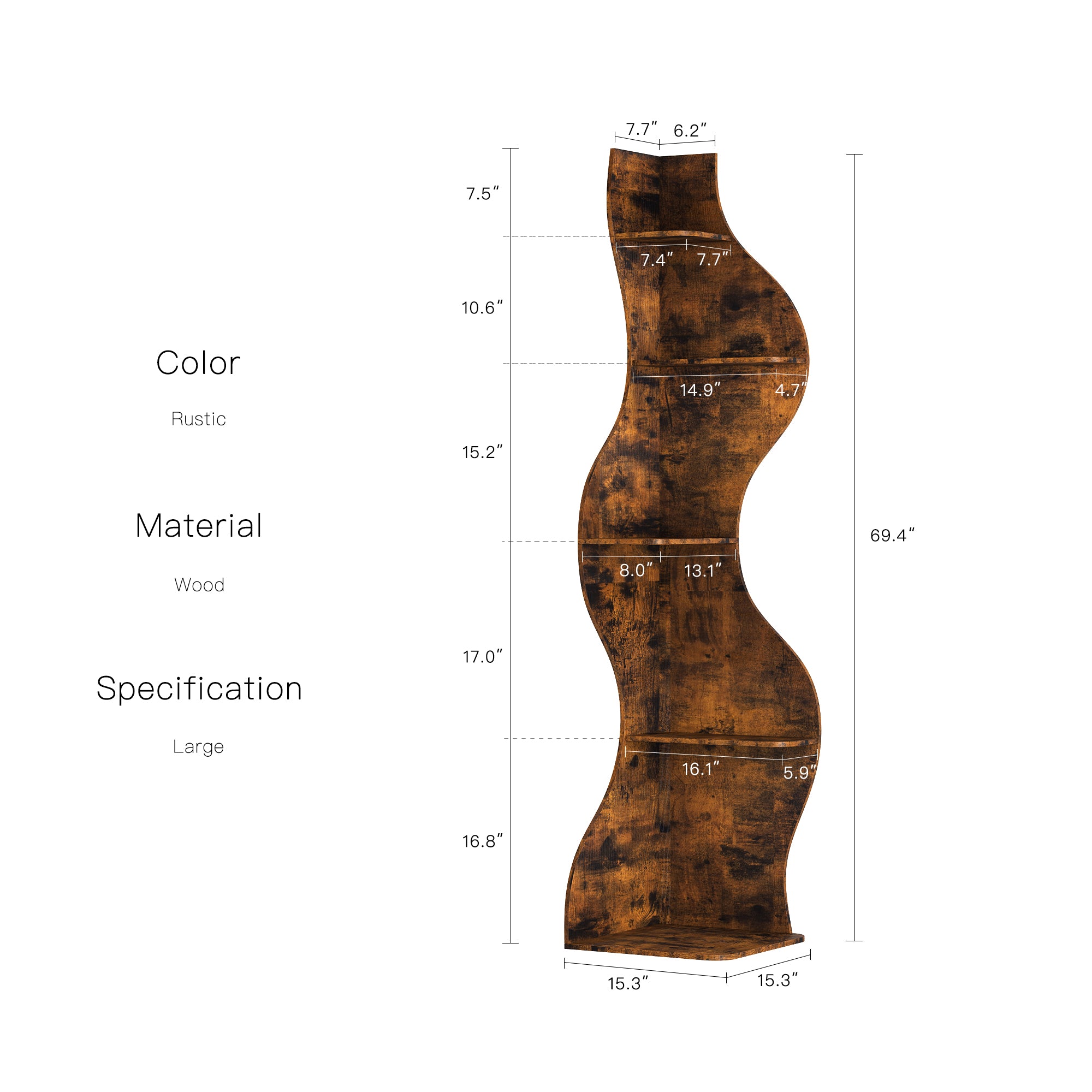 YOWOS Viva La Vida Series Flamenco Wave Display Shelf