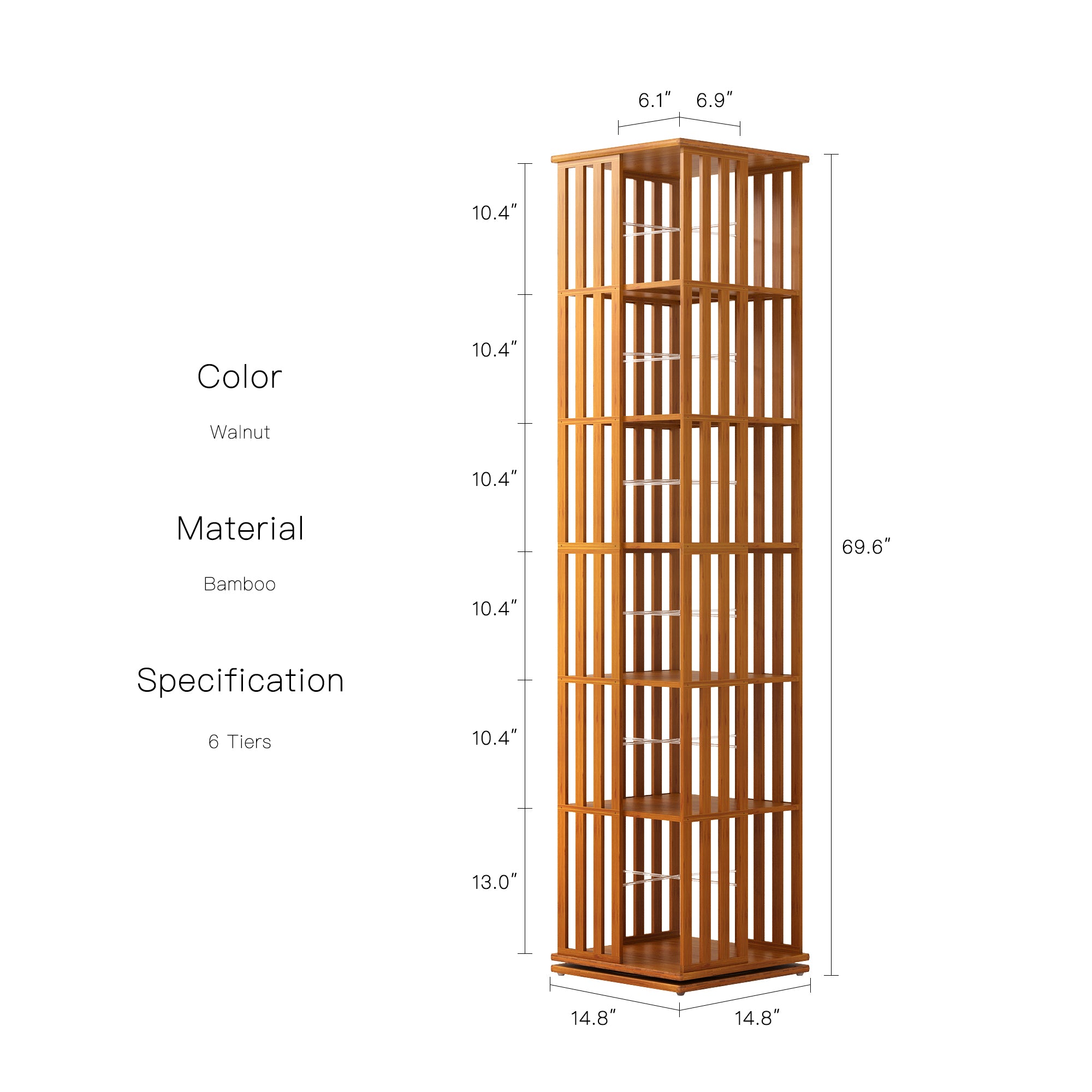 YOWOS Vortex Series Meridian 360° Rotating Bookshelf /CD Organizer