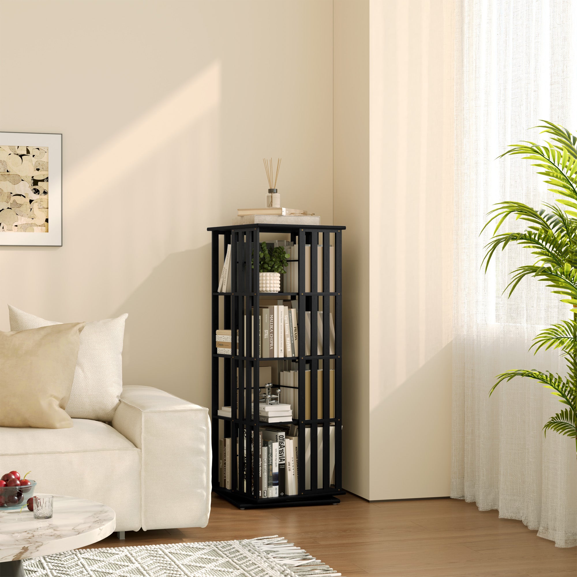 YOWOS Vortex Series Meridian 360° Rotating Bookshelf /CD Organizer