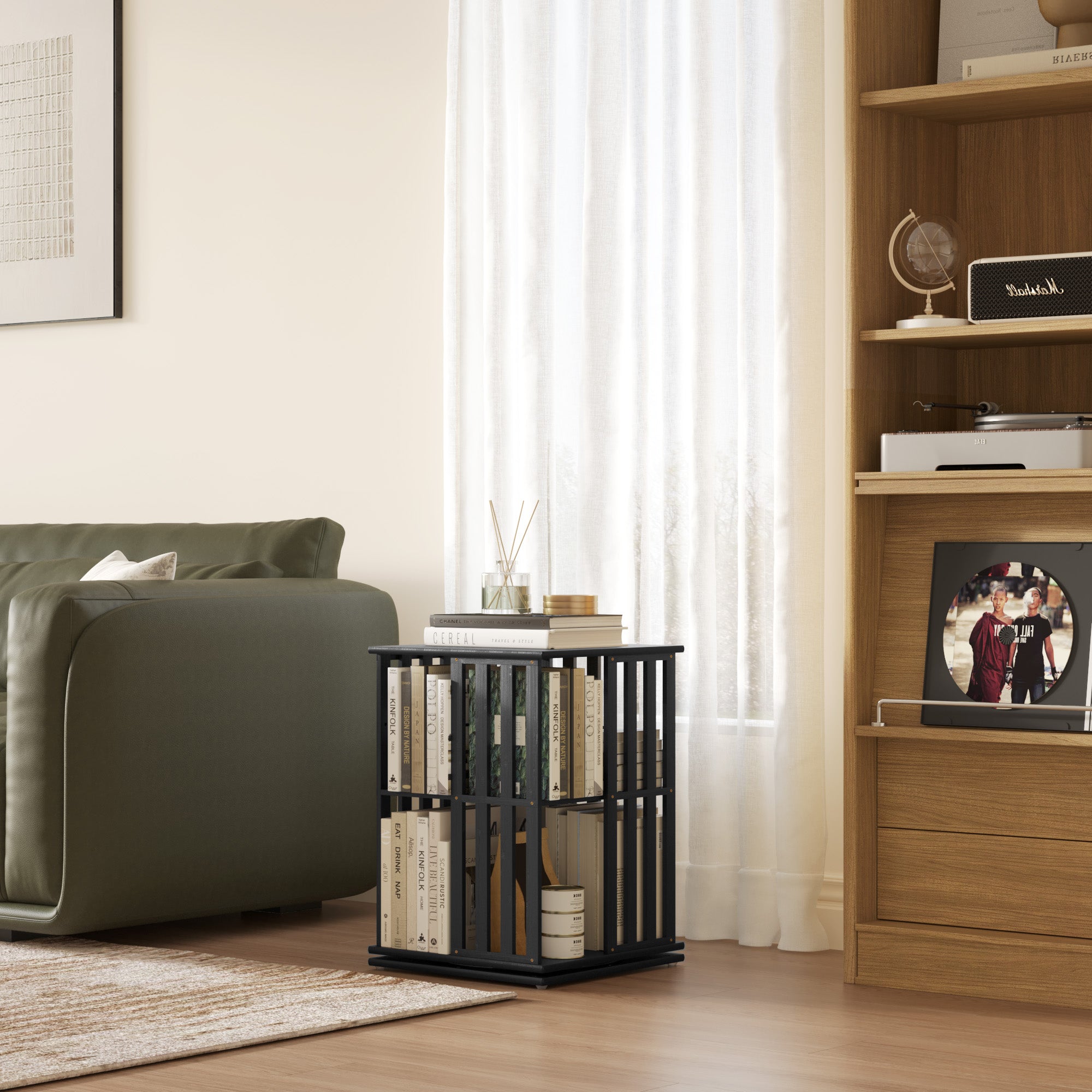 YOWOS Vortex Series Meridian 360° Rotating Bookshelf /CD Organizer