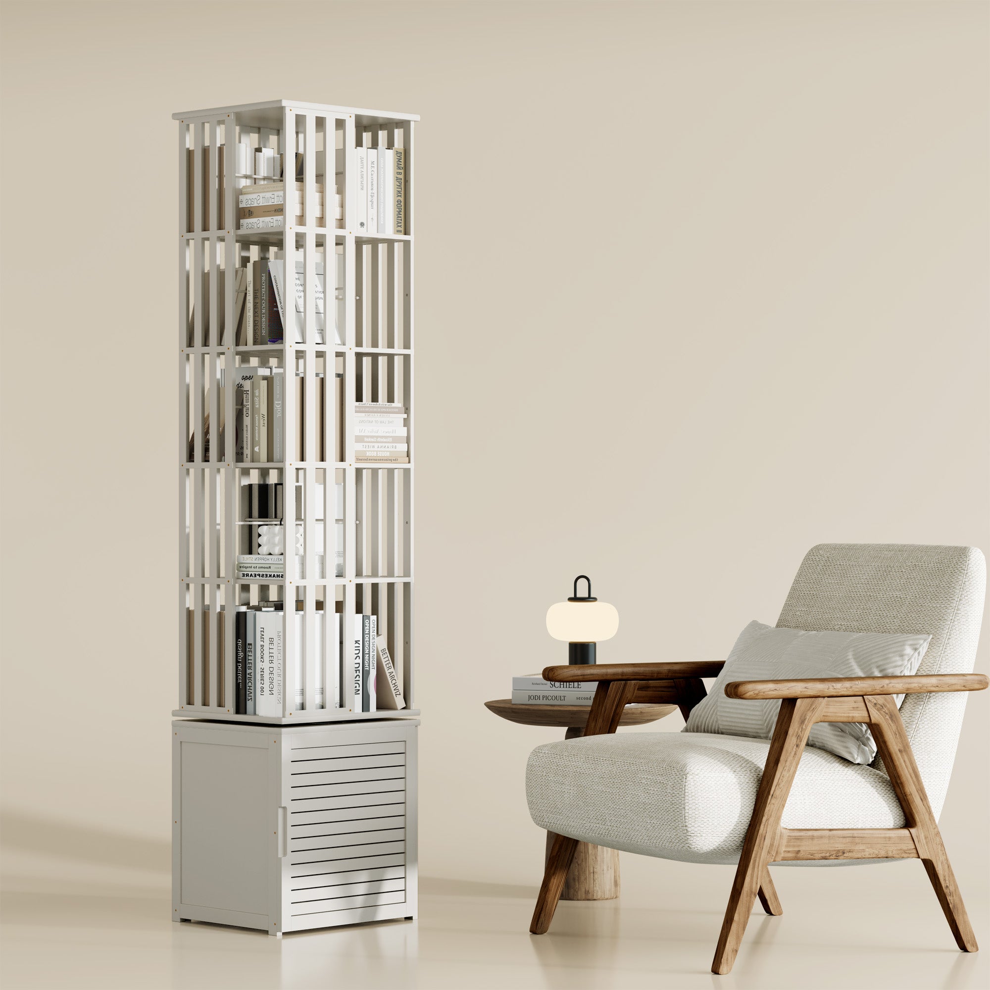 YOWOS Vortex Series Meridian 360° Rotating Bookshelf /CD Organizer