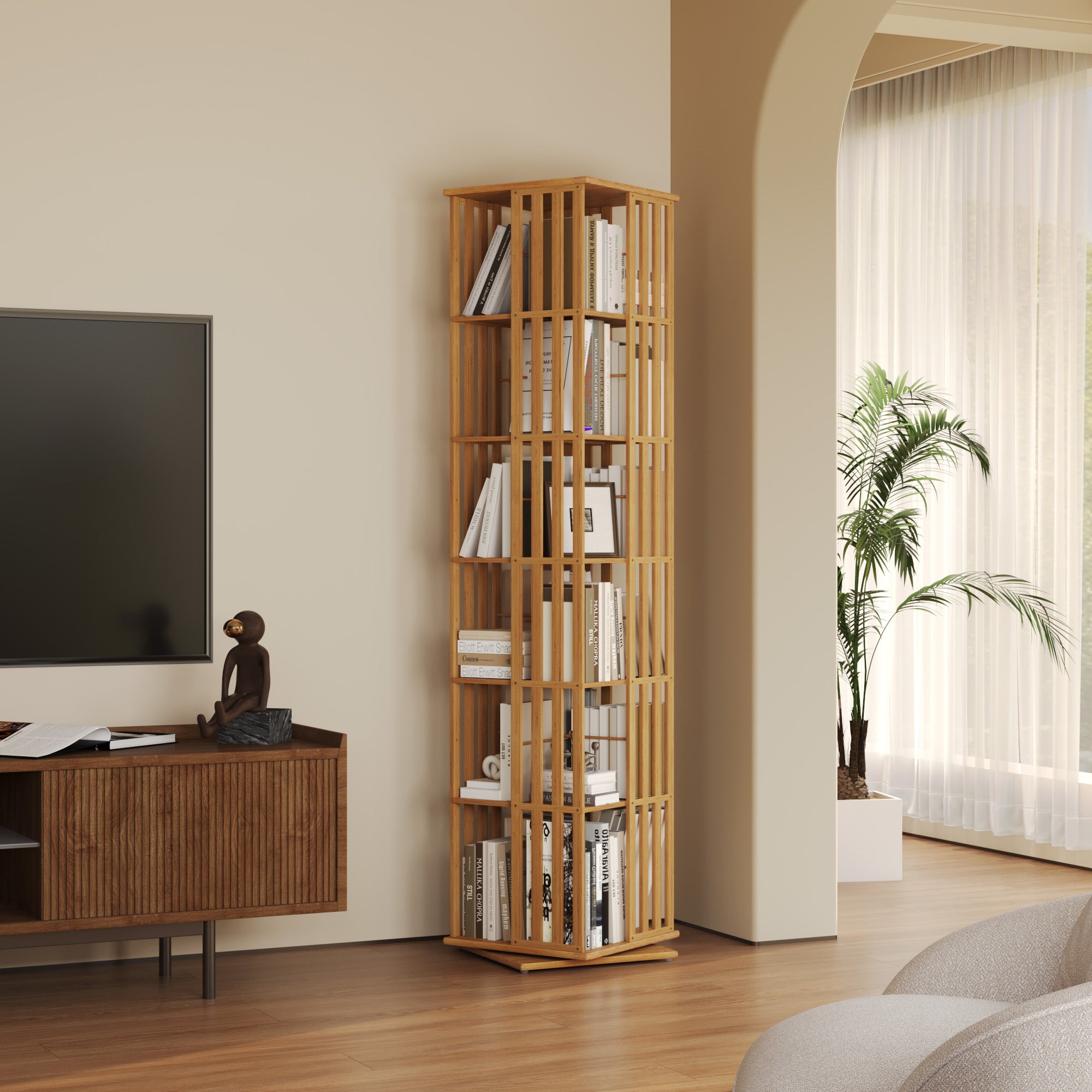 YOWOS Vortex Series Meridian 360° Rotating Bookshelf /CD Organizer