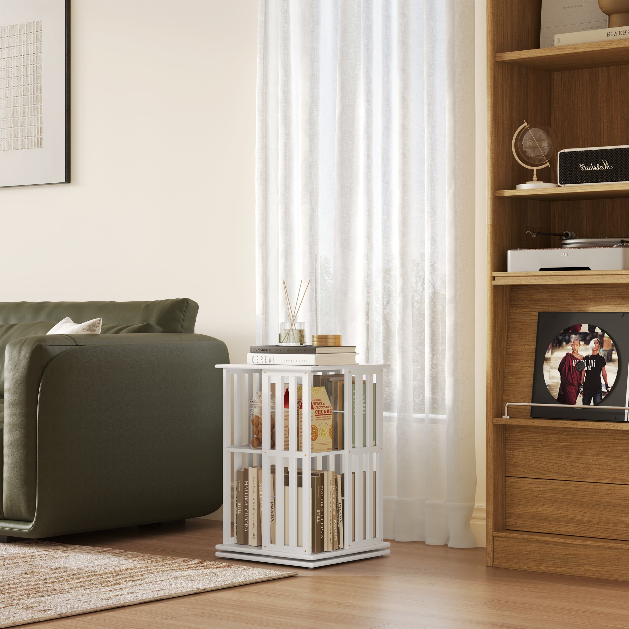 YOWOS Vortex Series Meridian 360° Rotating Bookshelf /CD Organizer