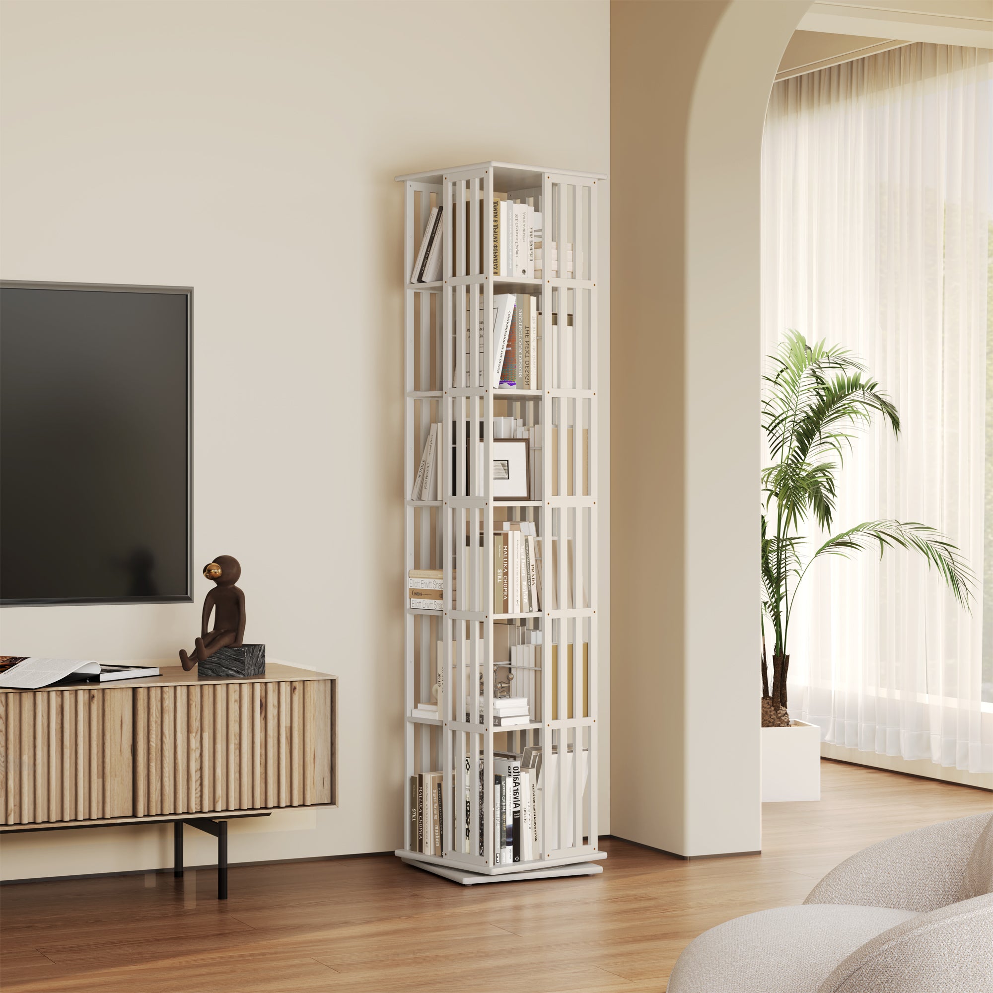 YOWOS Vortex Series Meridian 360° Rotating Bookshelf /CD Organizer